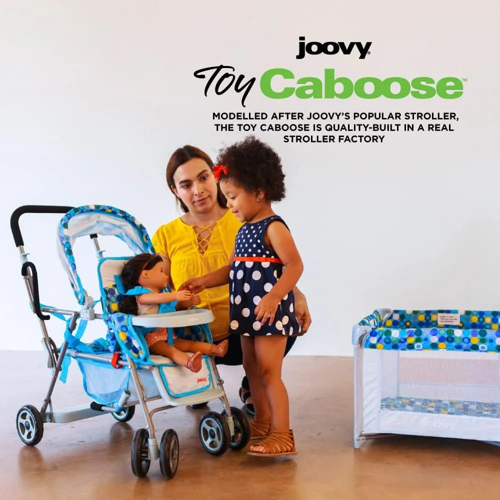 joovy Toy Caboose Baby Doll Stroller, Blue Dot