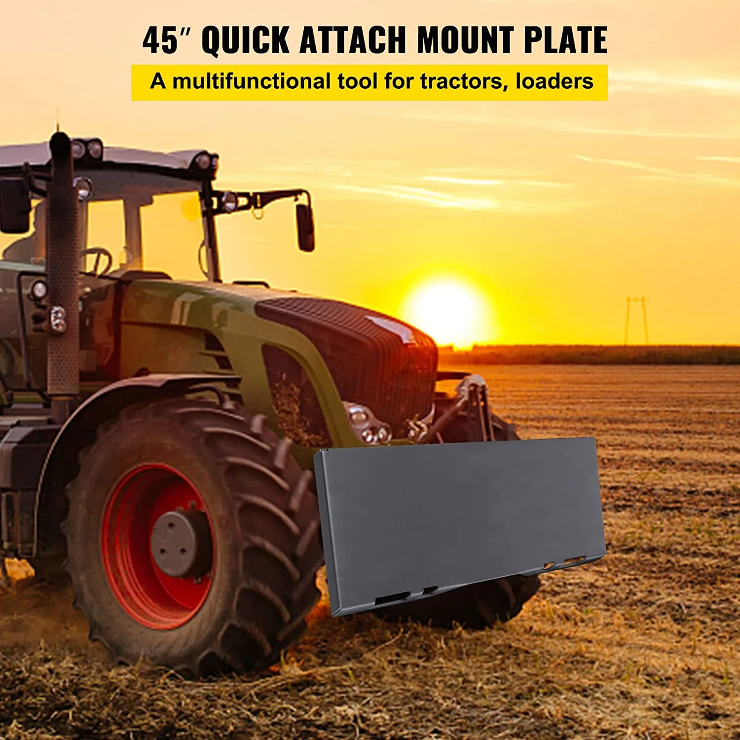 Vevor 0.375 in. Attachment Skid Steer Quick Attach Plate with 85 lbs Skidsteer Attachment