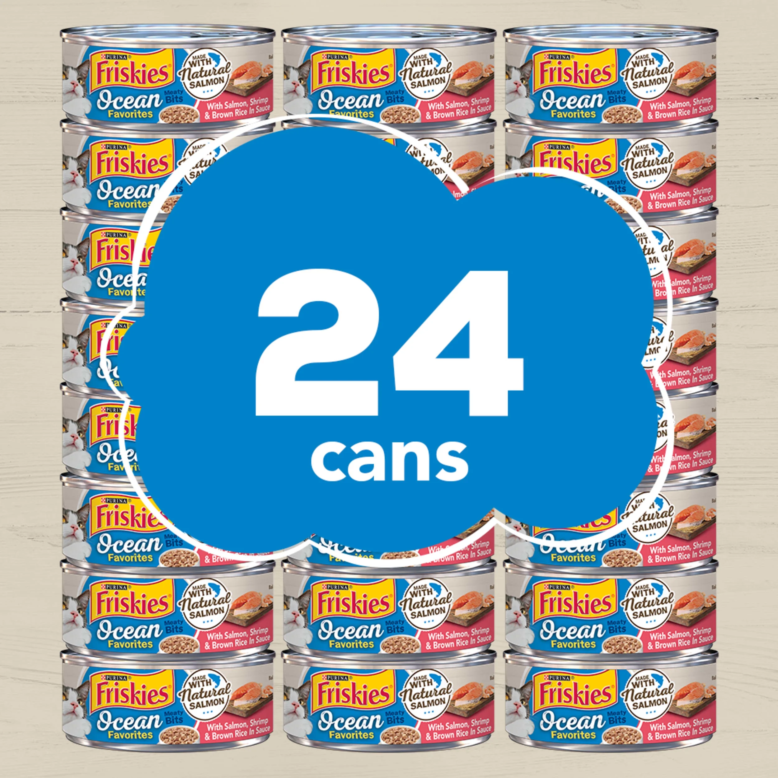 Purina Friskies Ocean Favorites Meaty Bits Wet Cat Food Tuna, 5.4 oz Cans (24 Pack)