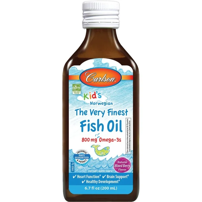 Carlson Labs - Kids' The Very Finest Norwegian Fish Oil Mixed Berry 800 mg. - 6.7 fl. oz.