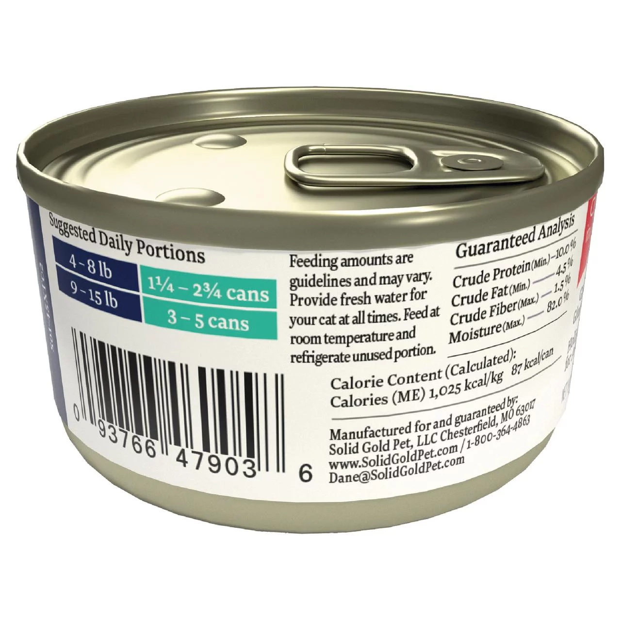 Solid Gold Wholesome Selects Wet Cat Canned Food, Real Turkey & Pumpkin for Healthy Digestion and Sensitive Stomach, 24 count