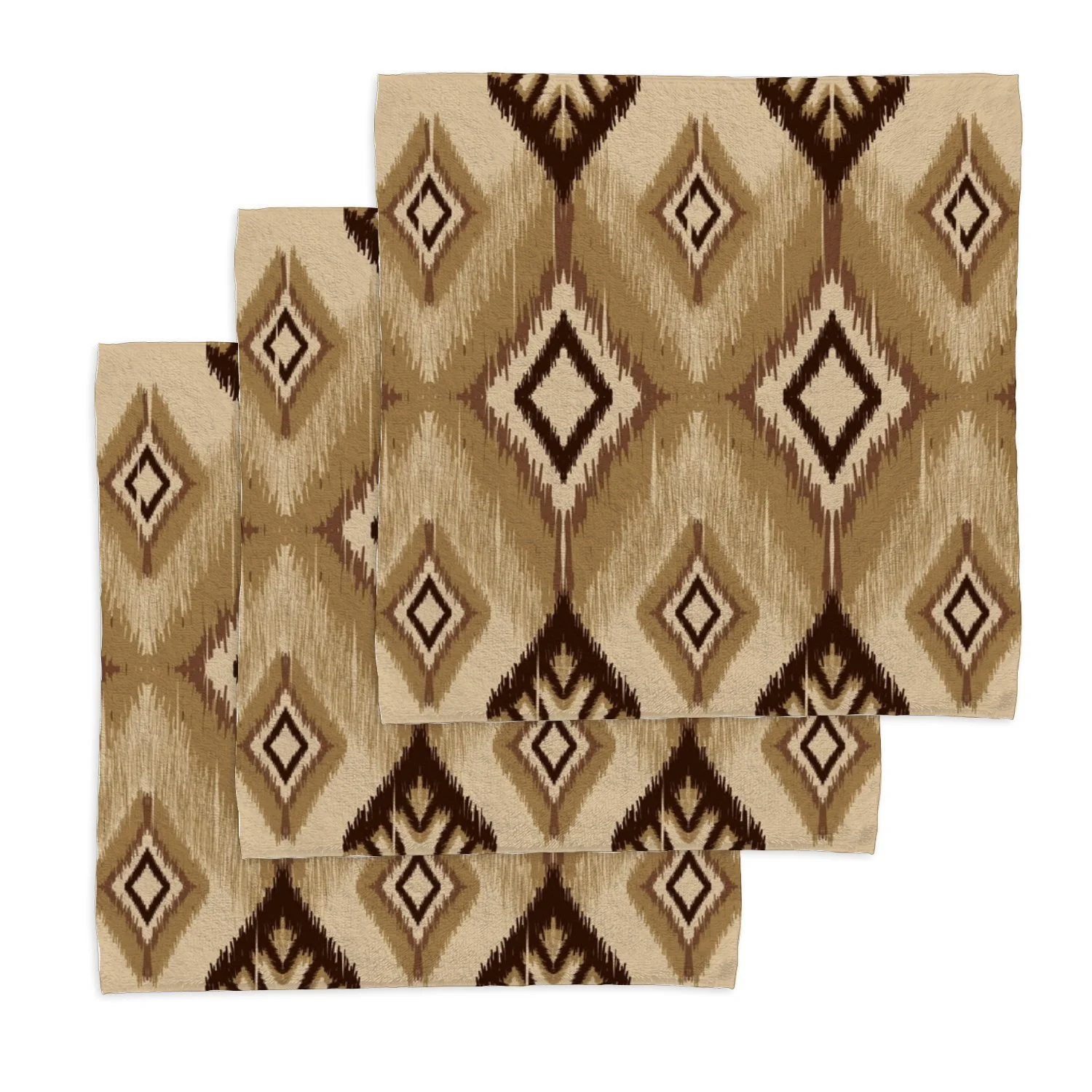 ANYWAY.GO 4 pack Baby Washcloths - 12 x 12 Inch Super Soft Baby Towels - 100% Cotton Highly Absorbent Wash Cloths for Face and Body,African Ikat Paisley Embroidery