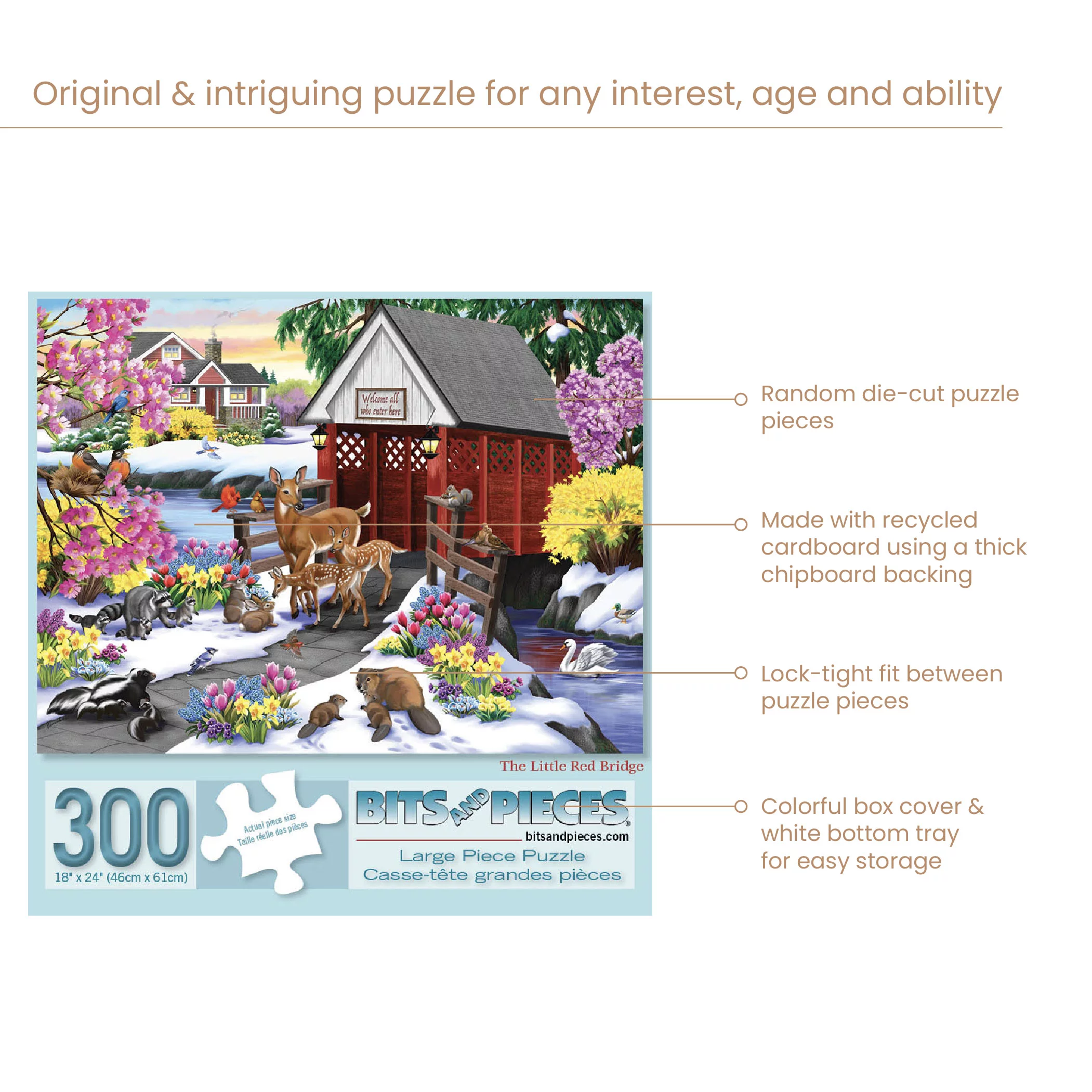 Bits and Pieces - Value Set of Two (2) 300 Piece Jigsaw Puzzles for Adults - Each Puzzle Measures 18