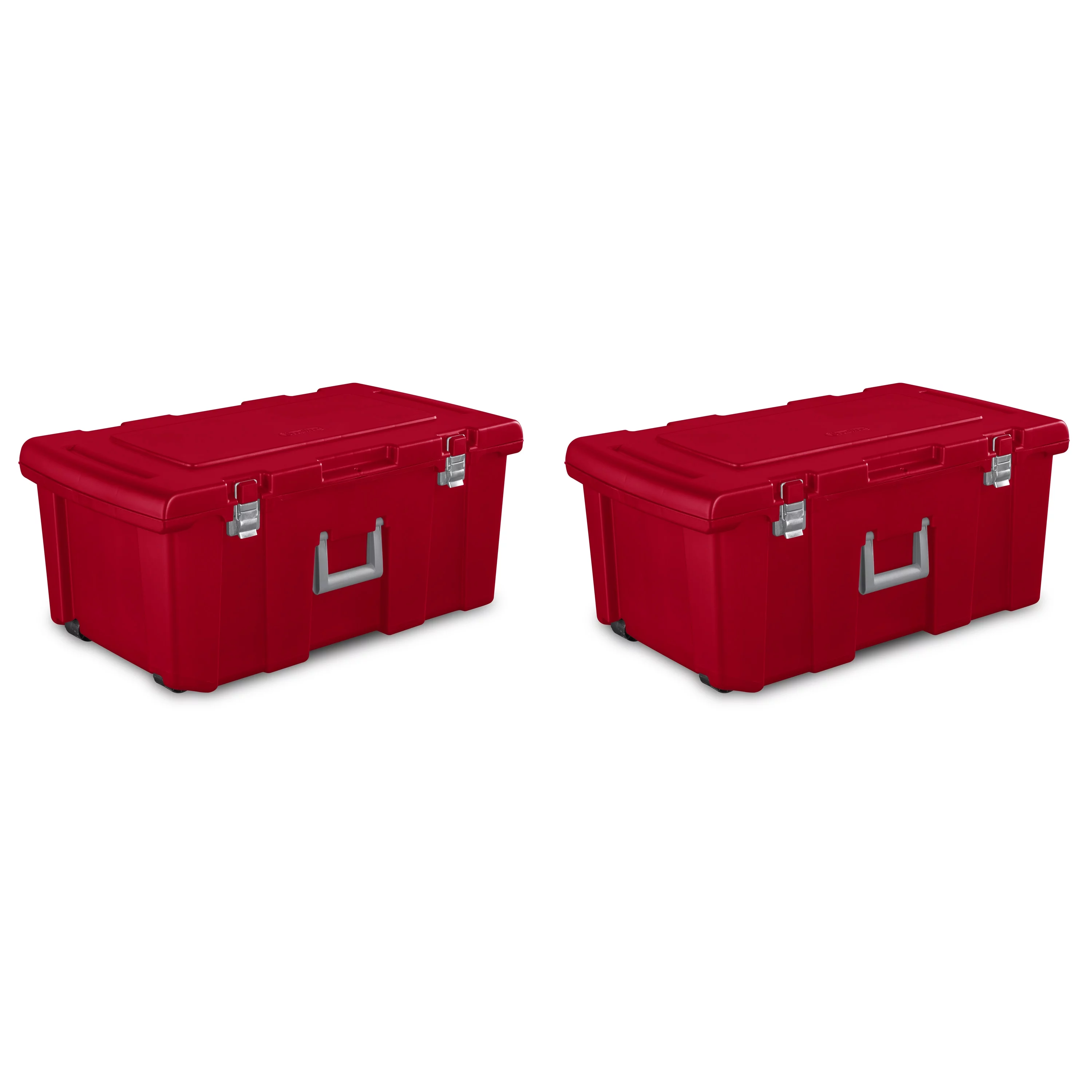 Sterilite Plastic Footlocker Infra Red Set of 2