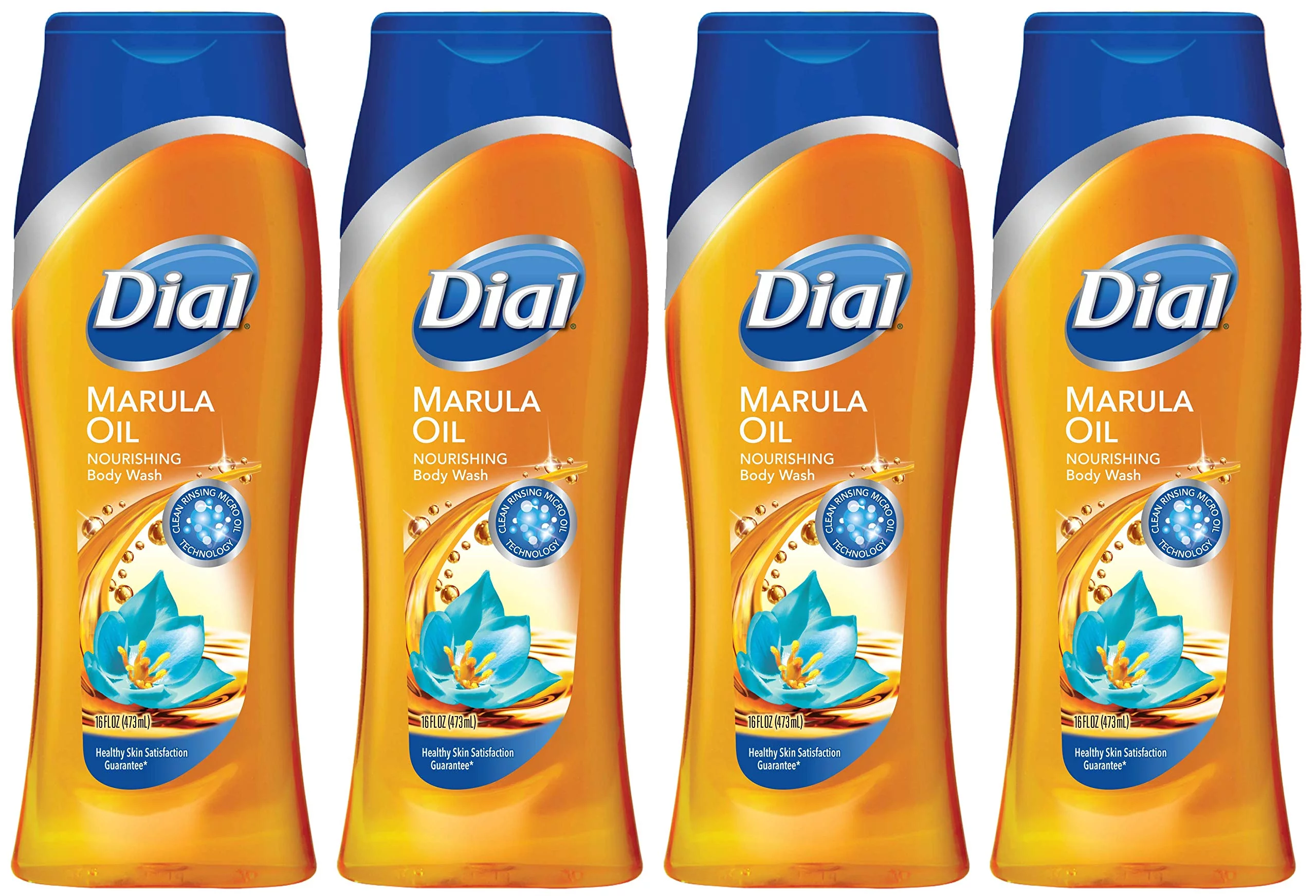 Dial Nourishing Body Wash - Marula Oil - Net Wt. 16 Fl Oz (473 Ml) Per Bottle - Pack Of 4 Bottles