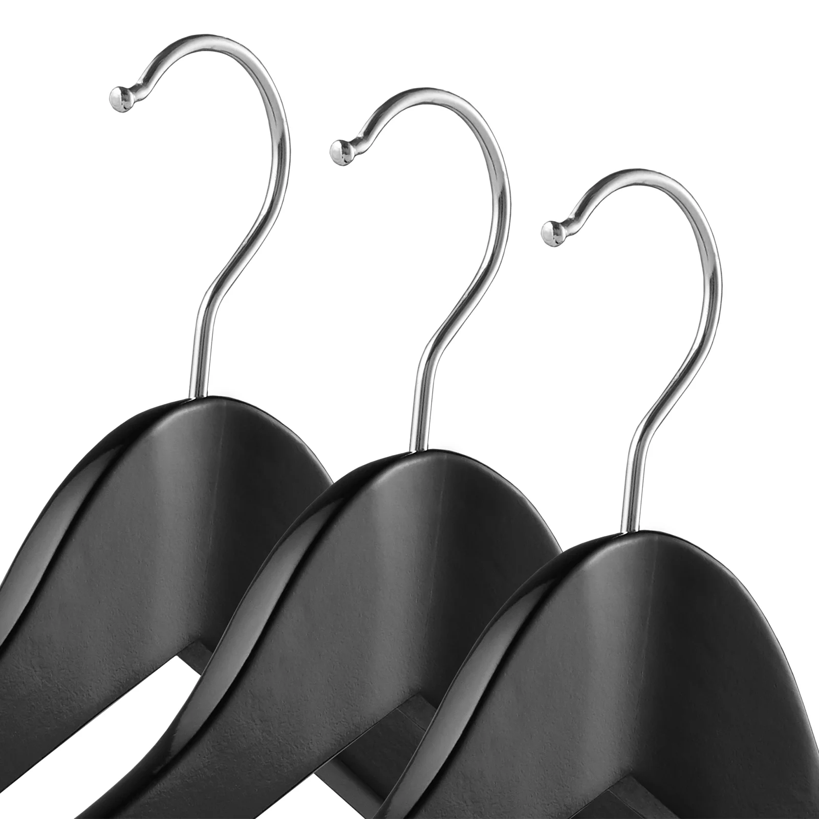 Casafield Wide Non-Slip Wood Pants Skirt Suit Shirt Clothes Hangers, 6 Count