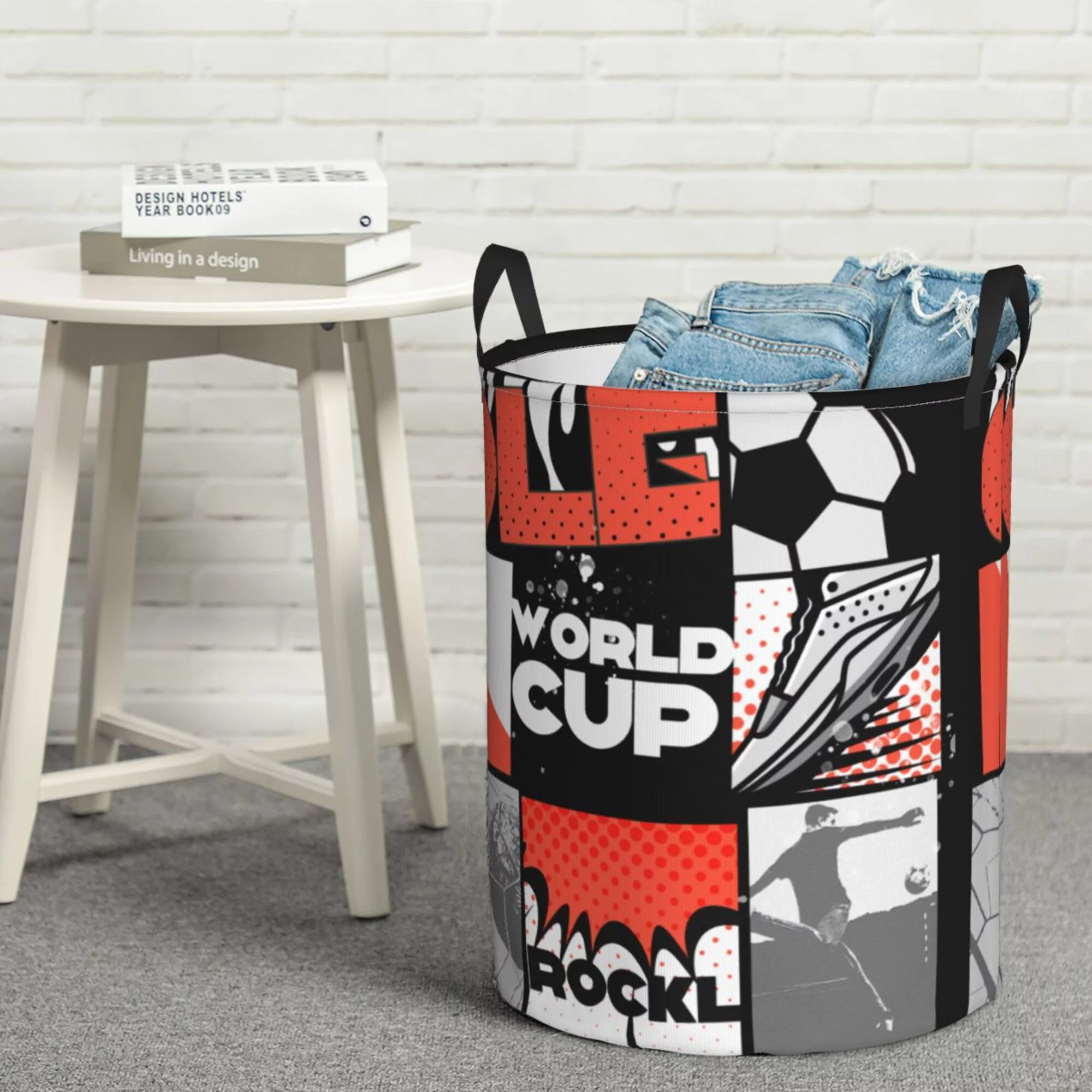 Laundry Basket Organizer Collapsible -World Cup Dirty Clothes Hamper for Bathroom Kids Girls Boys Laundry Hamper Medium