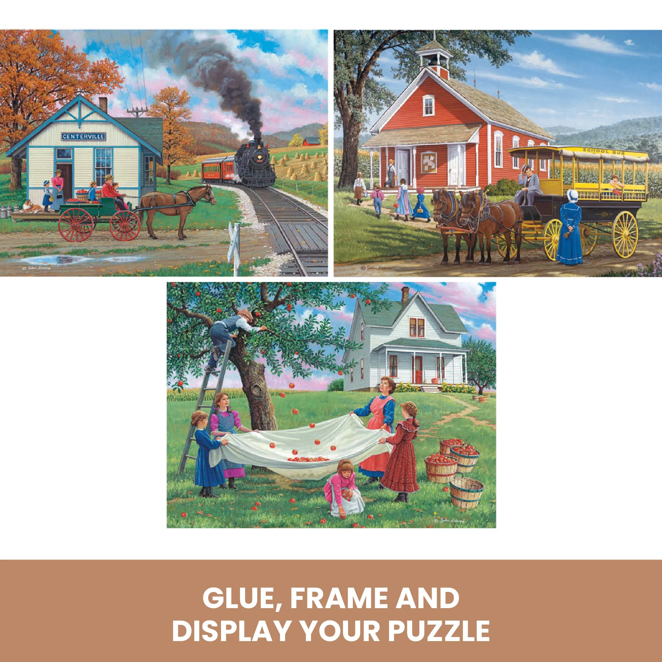 Bits and Pieces Bits And Pieces - Value Set Of Three (3) 300 Piece Jigsaw Puzzles For Adults - Each Puzzle Measures 18