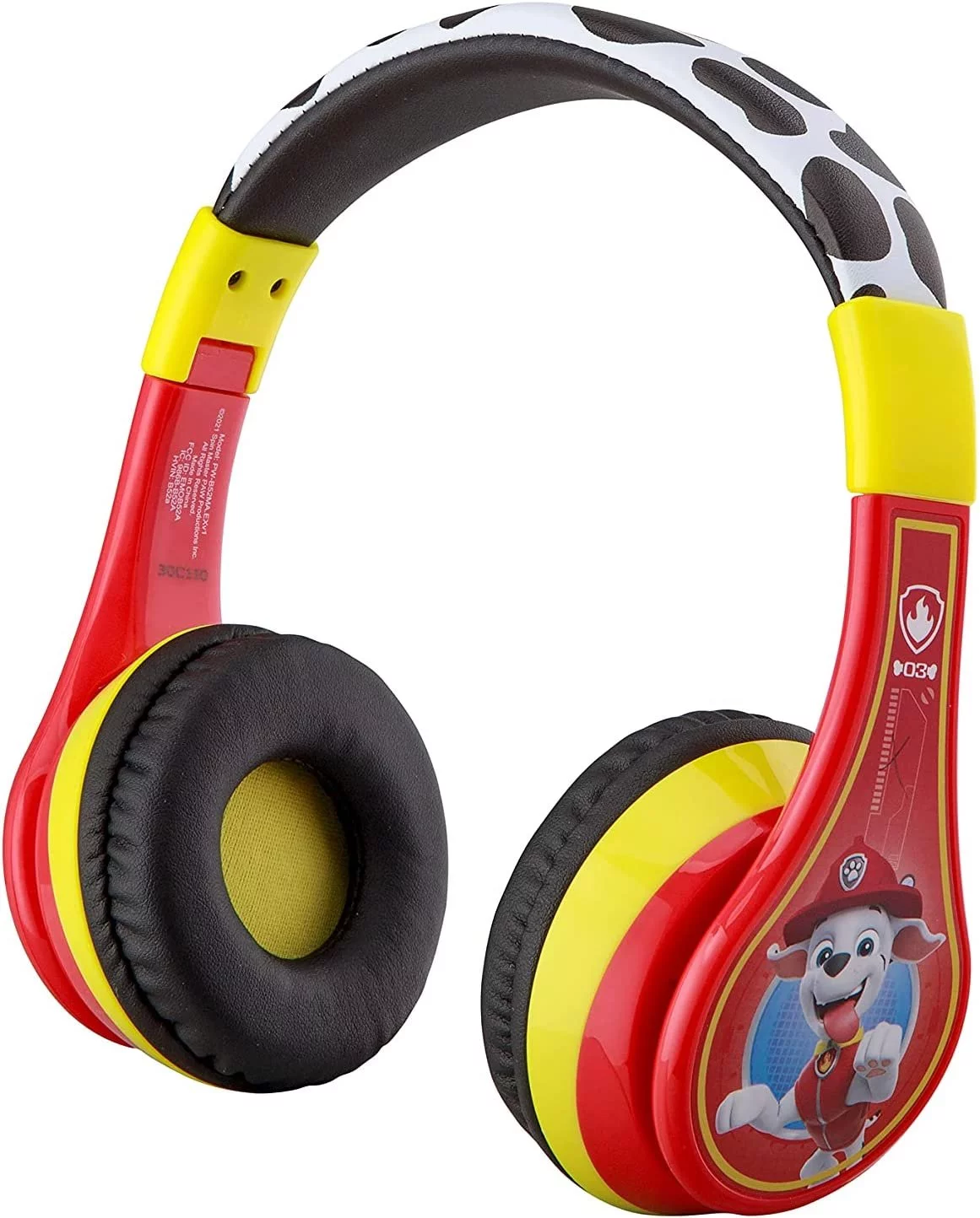 Paw Patrol Marshall Bluetooth Headphones for Kids with Microphone