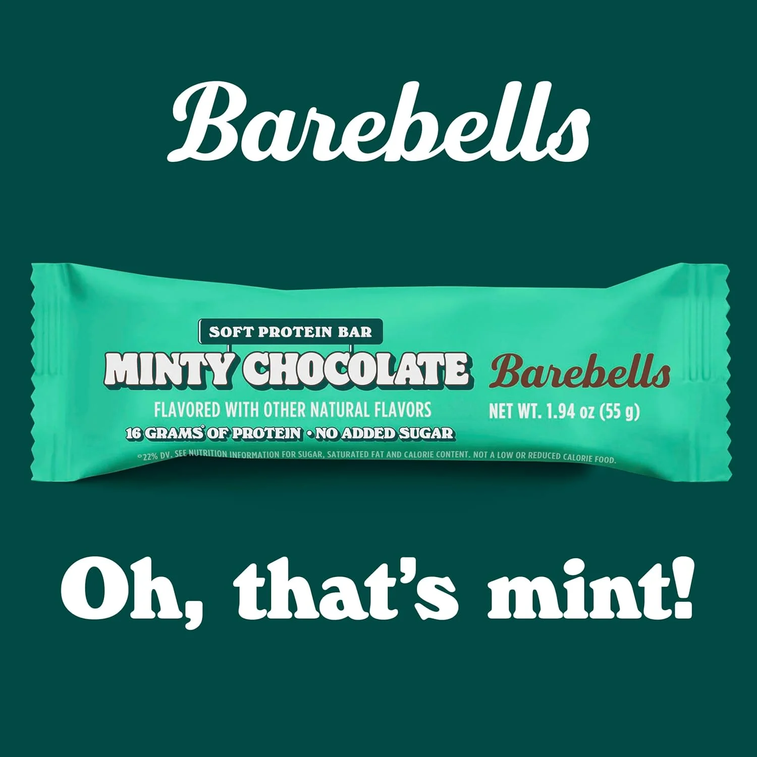 Barebells Soft Protein Bars with 16g High Protein, 1.9oz Bars, Minty Chocolate - 24 Count