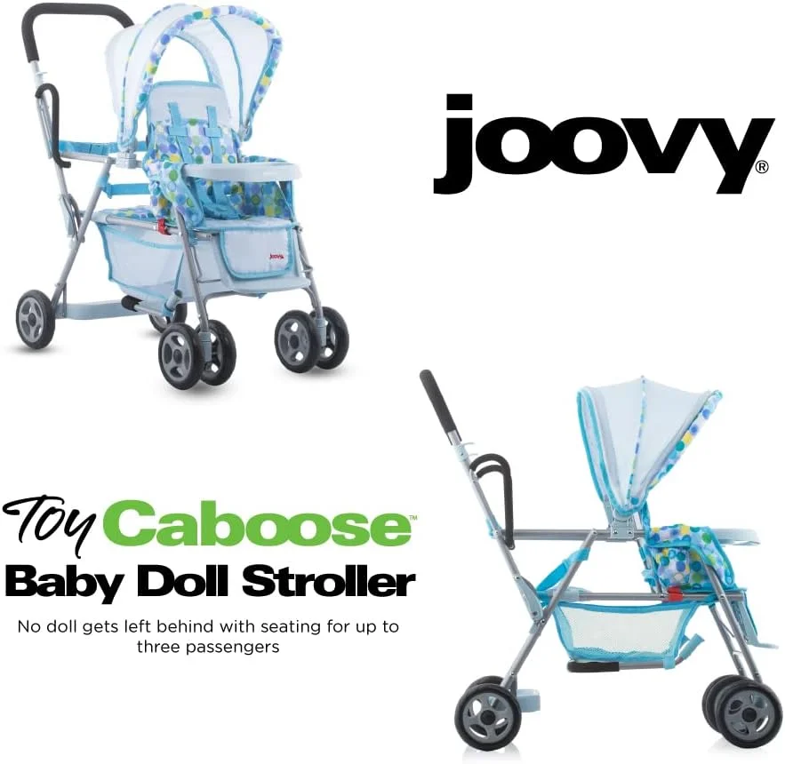 joovy Toy Caboose Baby Doll Stroller, Blue Dot