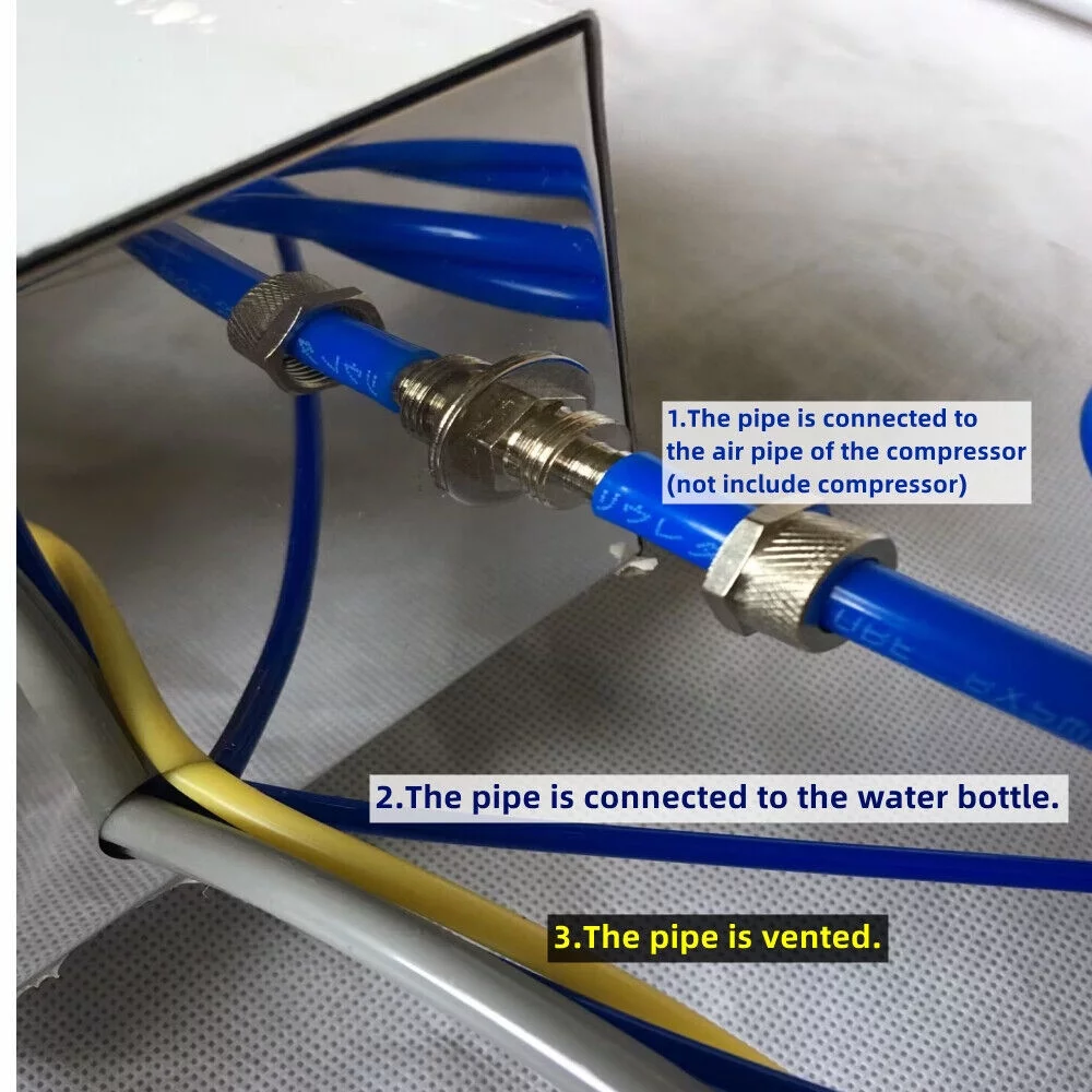 TOOL1SHOoo Portable Dental Turbine Unit Handpiece Work for Air Compressor 3 Way Syringe 4H