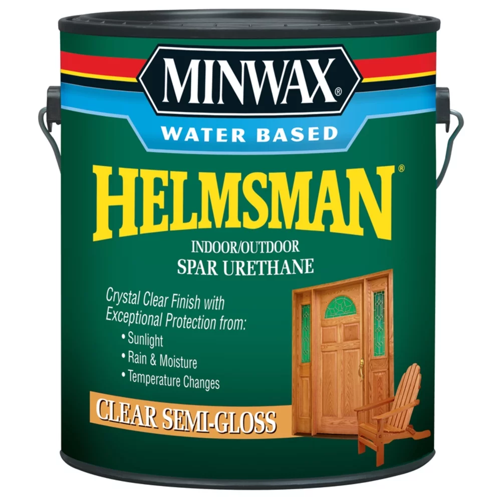 Minwax Water Based Helmsman Indoor/Outdoor Spar Urethane, Semi-Gloss, Clear, 1 Gallon