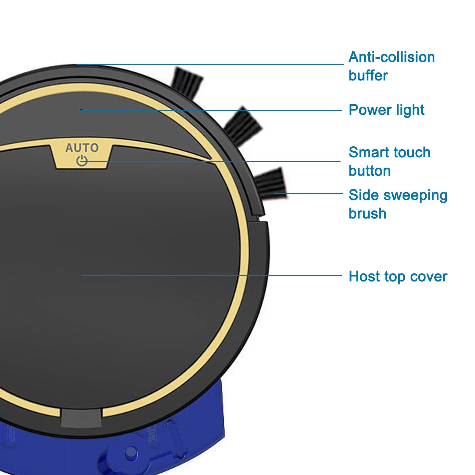 ZhdnBhnos 3-in-1 Rechargeable Auto Cleaning Robot Vacuum Cleaner Mop Floor Sweeper with 150ml Water Tank
