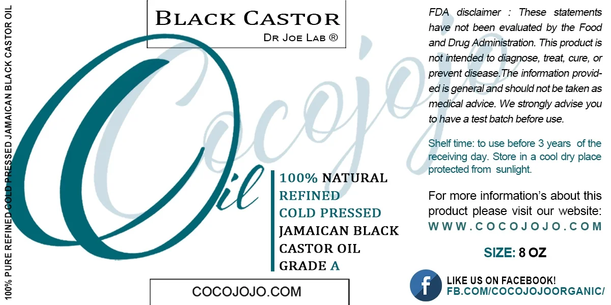 Black Castor Oil, Pure Jamaican, JBCO, Organically Sourced, Refined, Cold Pressed