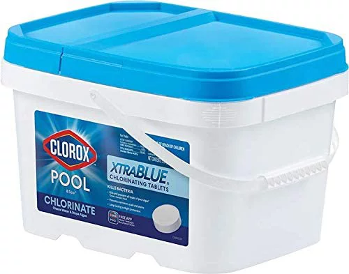 CLOROX Pool&Spa XtraBlue 3-Inch Long Lasting Chlorinating Tablets, 5-Pound Chlorine