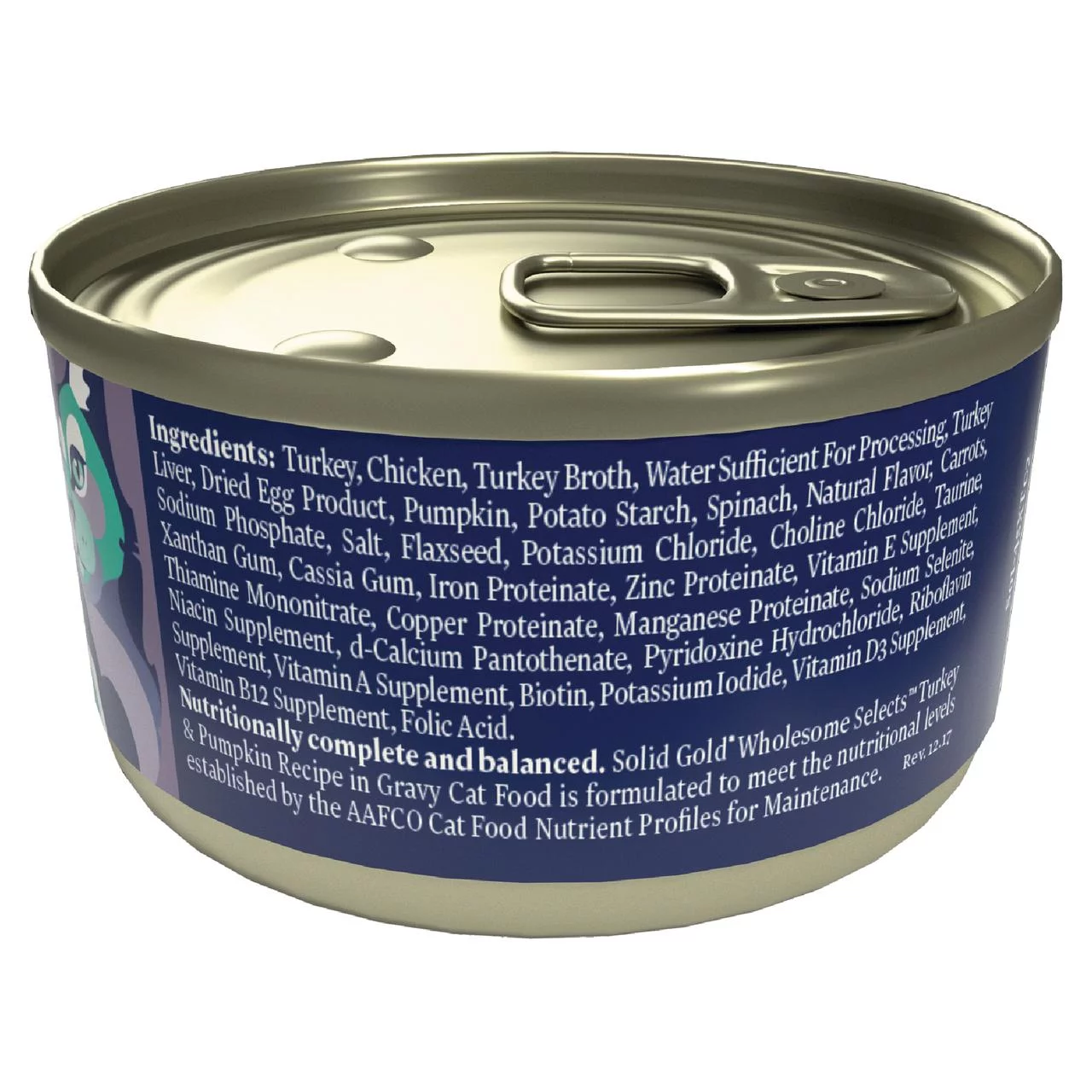 Solid Gold Wholesome Selects Wet Cat Canned Food, Real Turkey & Pumpkin for Healthy Digestion and Sensitive Stomach, 24 count