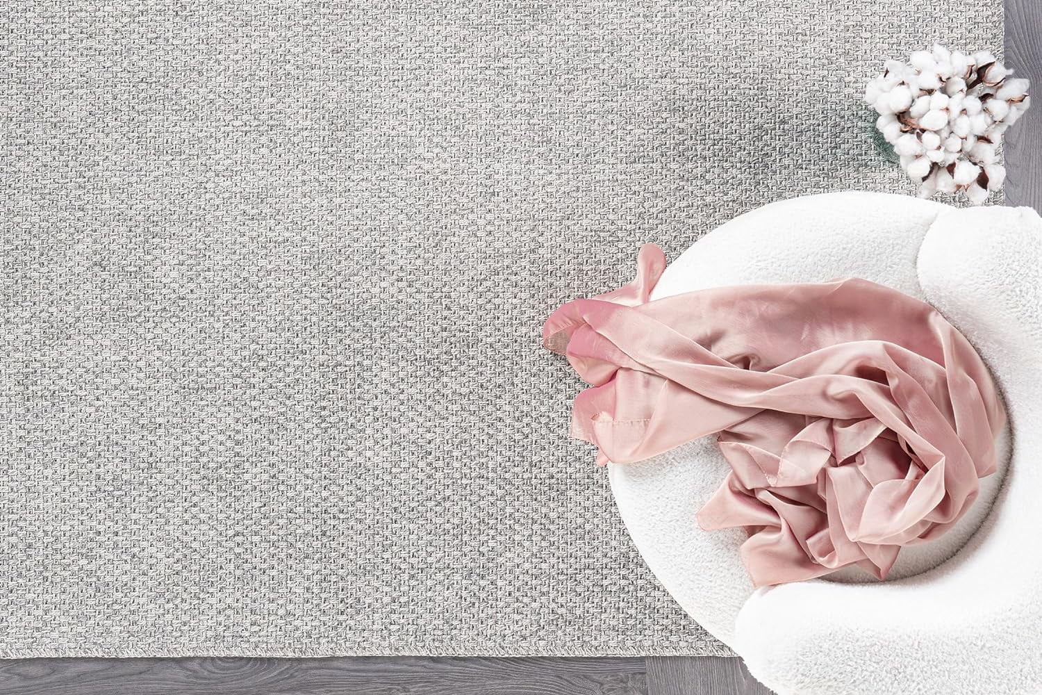 CAMILSON Solid Non Shedding Easy-Cleaning Outdoor Jute Rug Gray 6x9