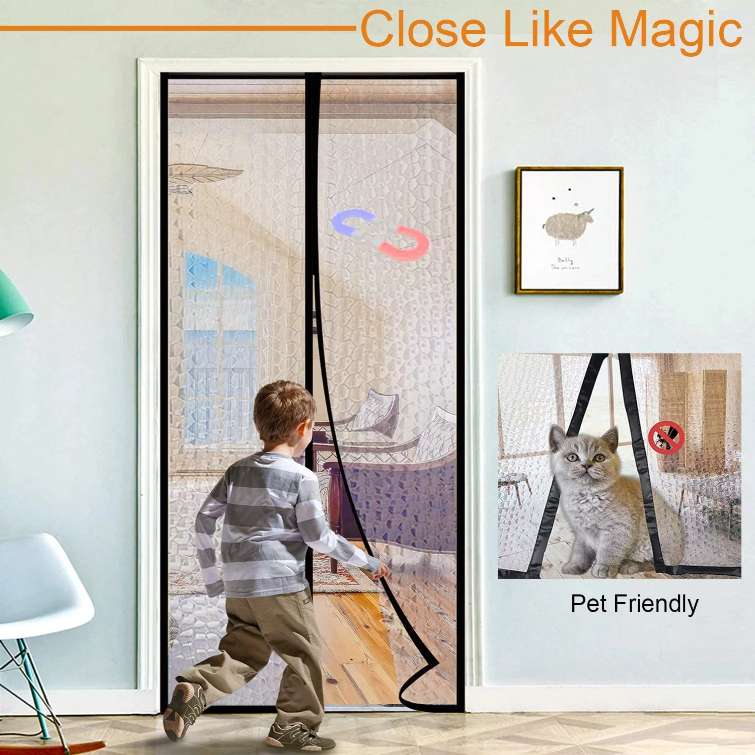 Magnetic Thermal Insulated Door Curtain 36