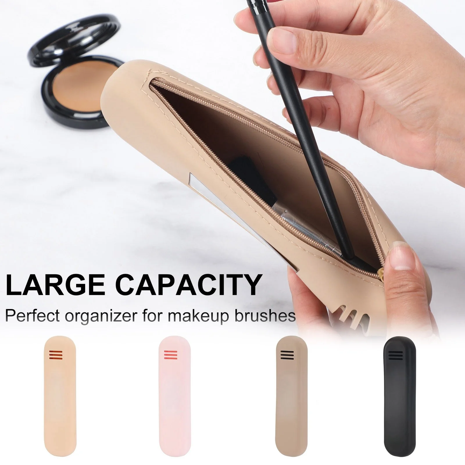 Silicone Brush Organizer Bag For Make Up Cosmetic Brushes Makeup Brush Portable Travel For Girls
