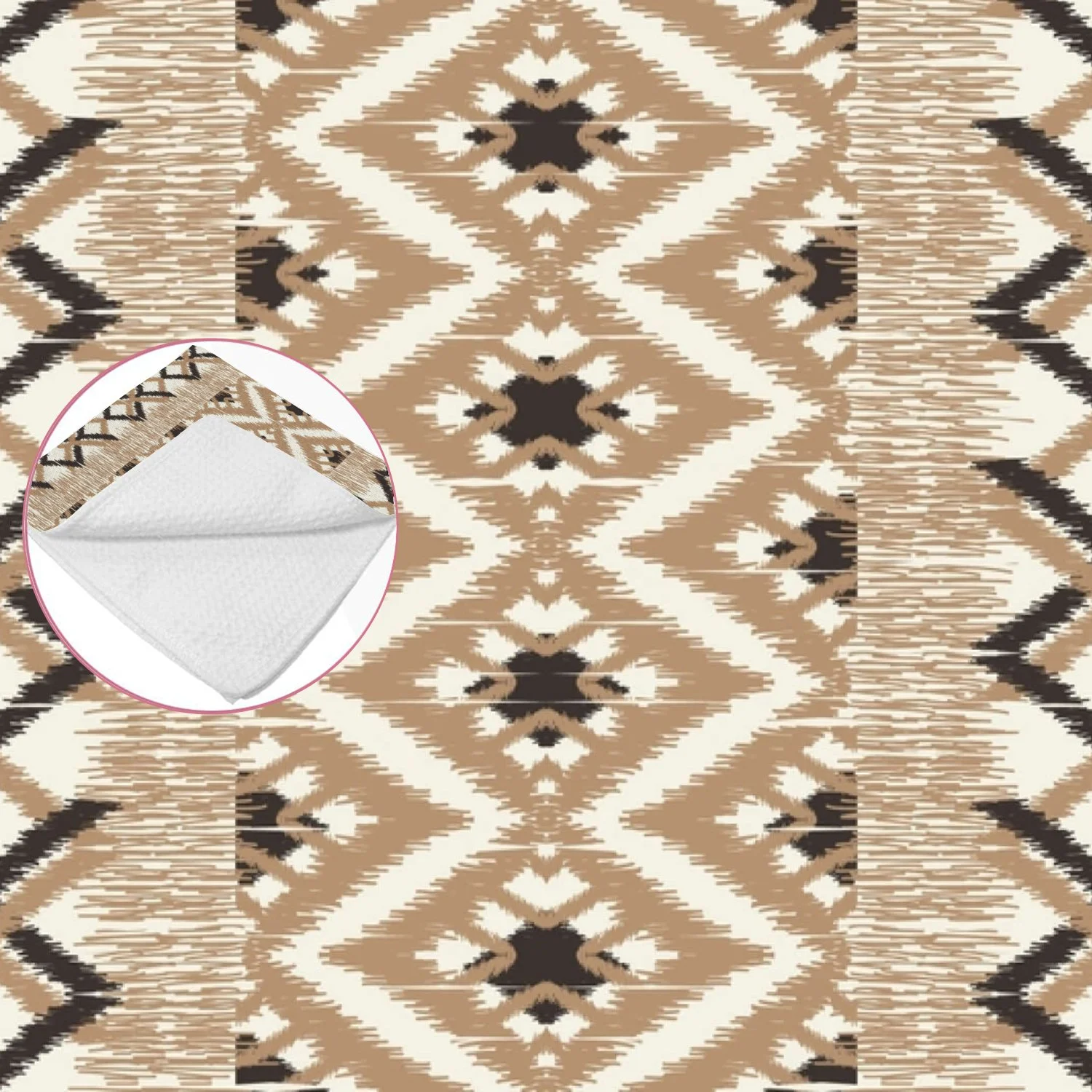 ANYWAY.GO 4 pack Baby Washcloths - 12 x 12 Inch Super Soft Baby Towels - 100% Cotton Highly Absorbent Wash Cloths for Face and Body,African Ikat Paisley Embroidery