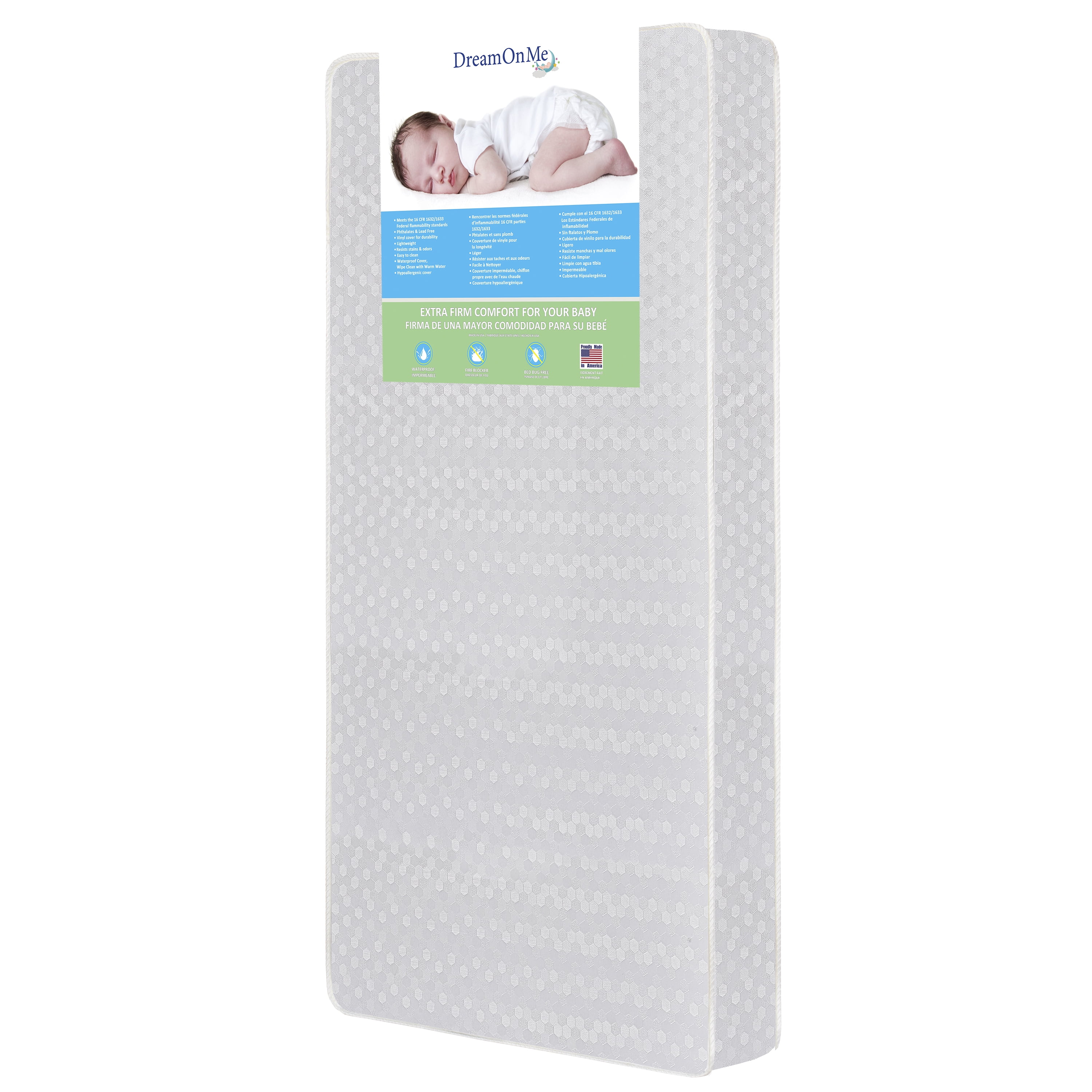 Dream on Me Ace 2 in 1 Firm Fiber Crib & Toddler Mattress, Greenguard Gold Certified