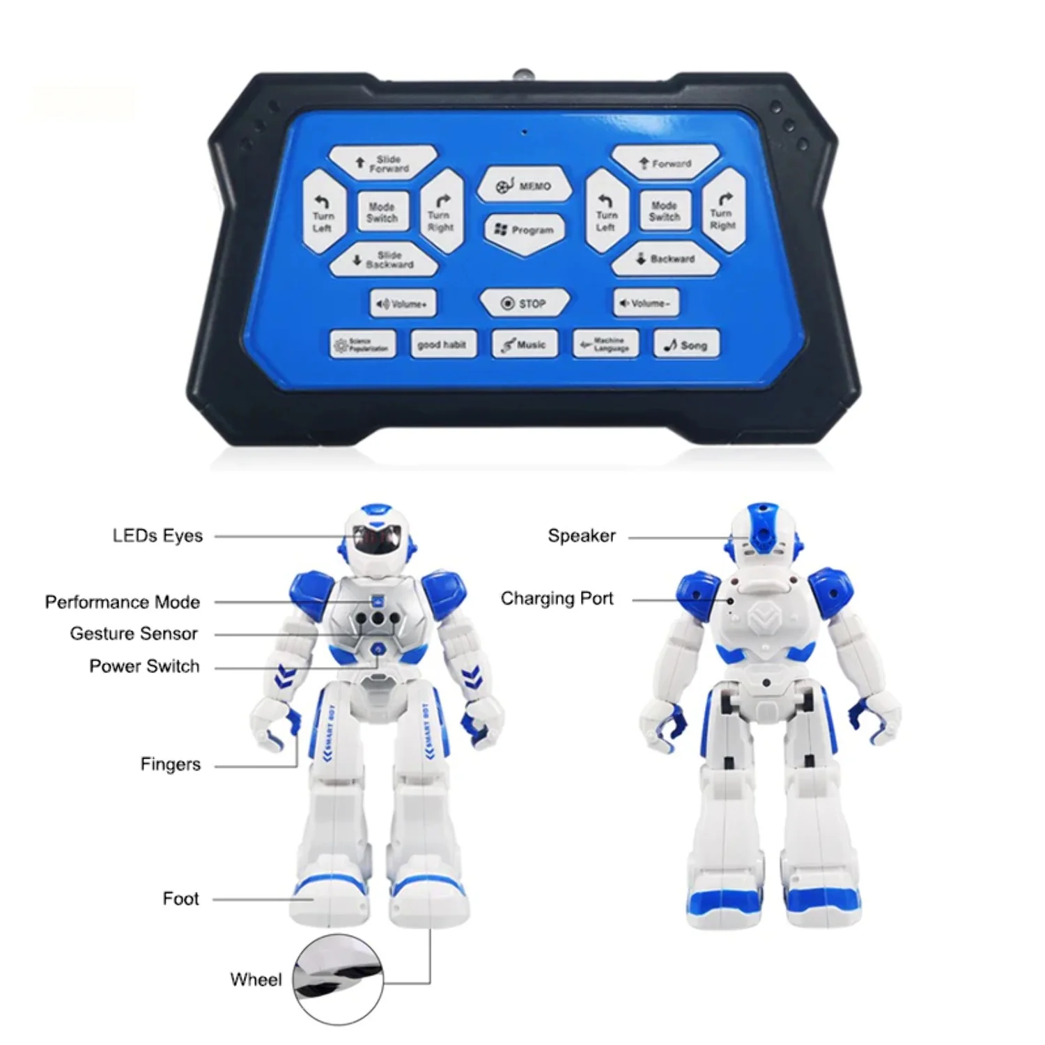 Smart RC Robot Toy Talking Dancing Gesture Sensing Programmable Robots for Kids