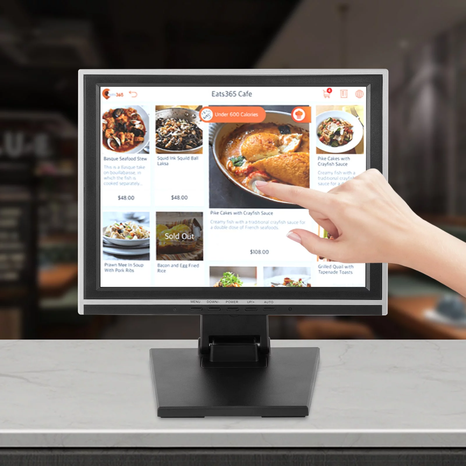 Oukaning 15 Inch LCD Display Monitor VGA + USB Touch Screen Versatile Monitor For POS 4:3