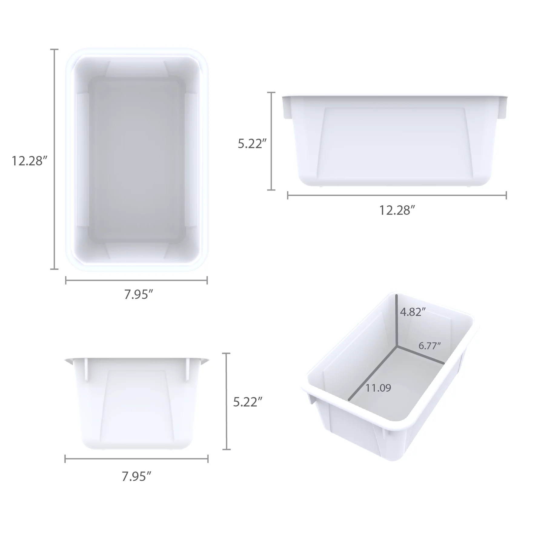 Pen+Gear Plastic Small Cubby Bin, Craft and Hobby Storage, Arctic White, 5-Pack