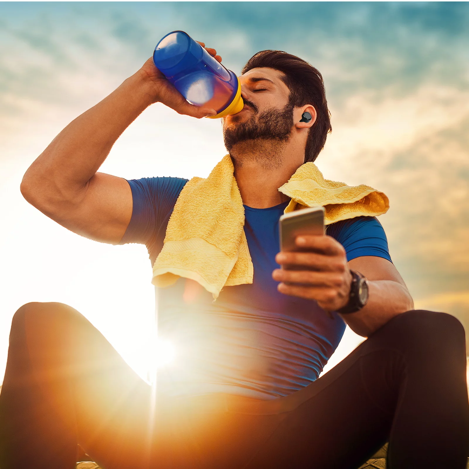 UrbanX X7 Sports True Wireless Earbuds 5.0 IPX5 Waterproof Touch Control Earbuds with Mic Earphones in-Ear Deep Bass Built-in Mic Bluetooth Headphones For Tecno Camon CX Air - Black