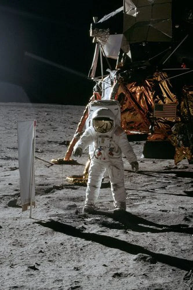 Historic Astronaut Buzz Aldrin Landing On The Moon Poster Apollo Mission 20x30