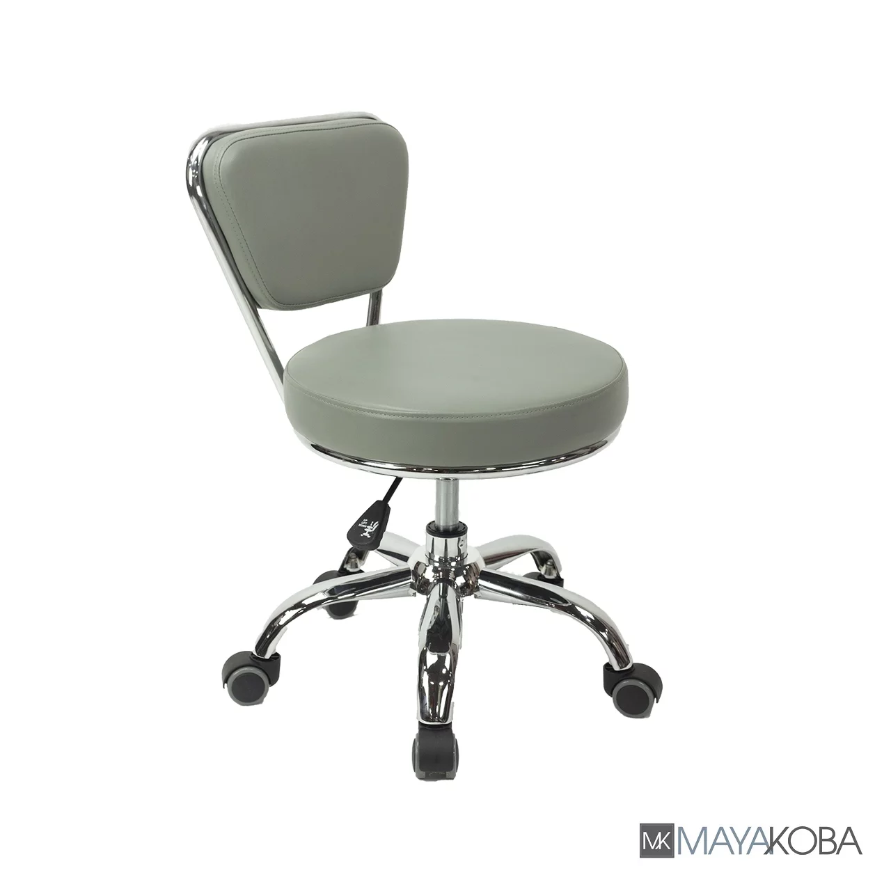 Set of 4 Dayton Pedicure Stool (Grey) Pneumatic, Adjustable Height, Perfect for Nail Salon, Pedicure spa