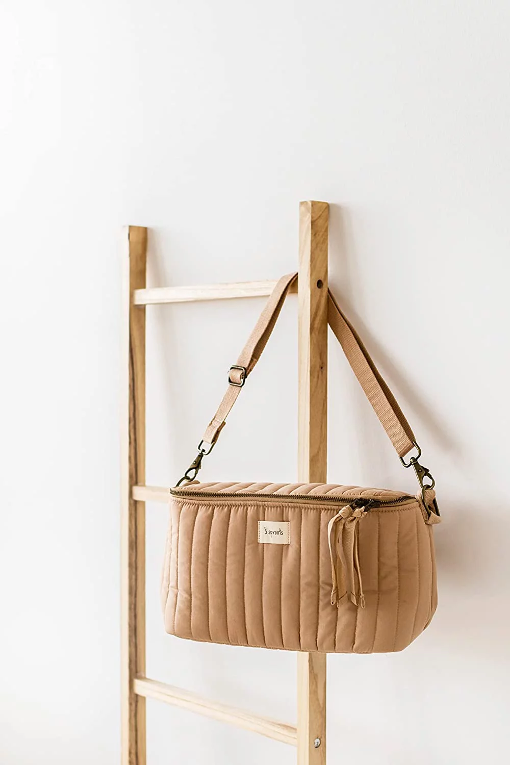 3 Sprouts Universal Quilted Stroller Caddy Organizer with 2 Cup Holders and Adjustable Shoulder Strap in Mustard