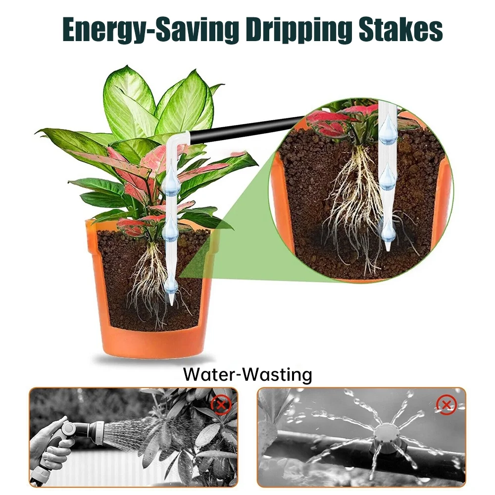 Solar Drip Irrigation System,Indoor Outdoor Automatic Plant Self Watering Devices with 8 Timing Modes, Supported 10-15 Pots