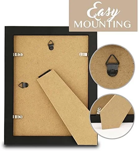 Klikel Photo Collage Frame - Black Wooden Wall Frame - 2 Openings – 5x7 Pictures - Decorative Family Picture Frame