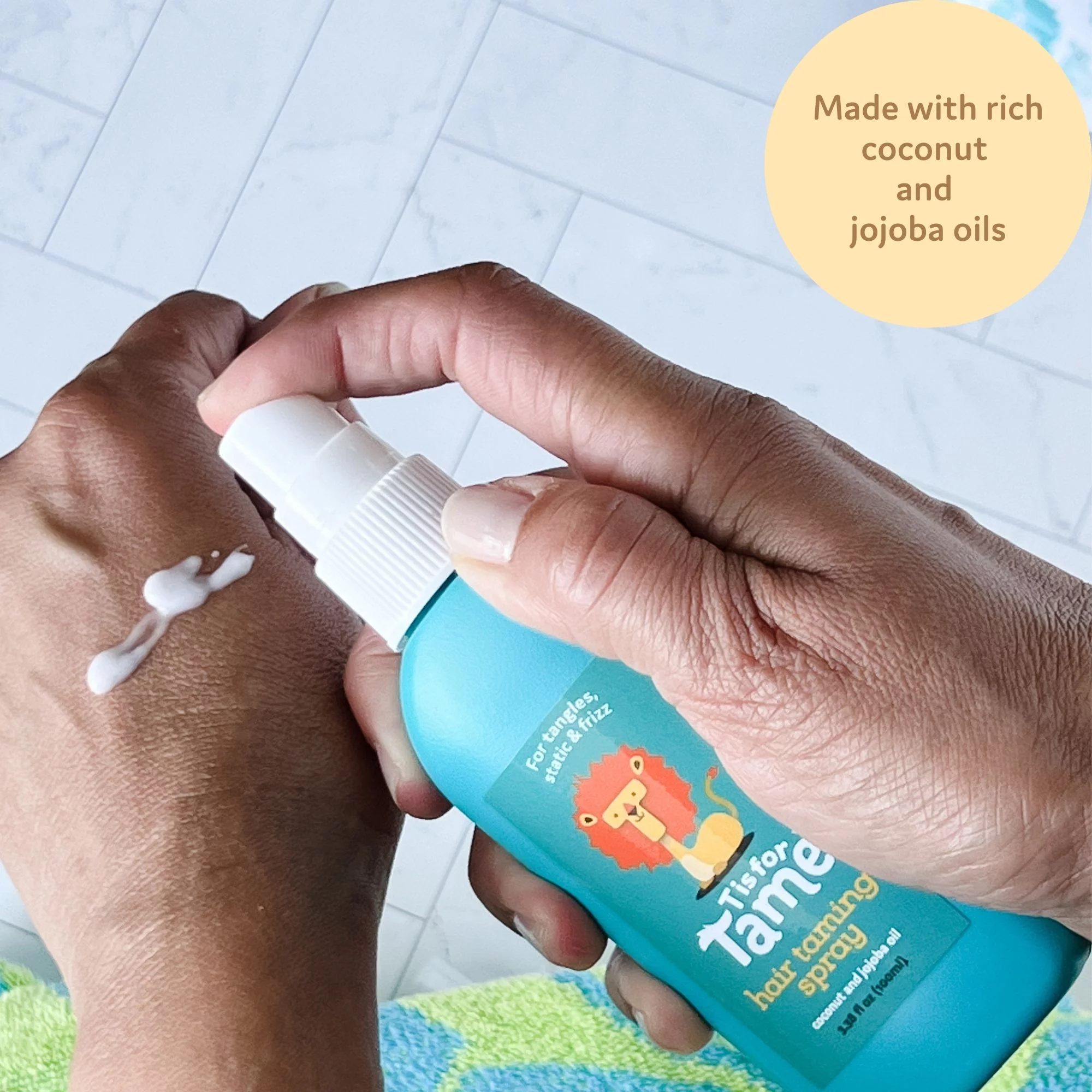 T Is For Tame Hair Taming Spray with Coconut Oil for Frizz and Knot Free Shine