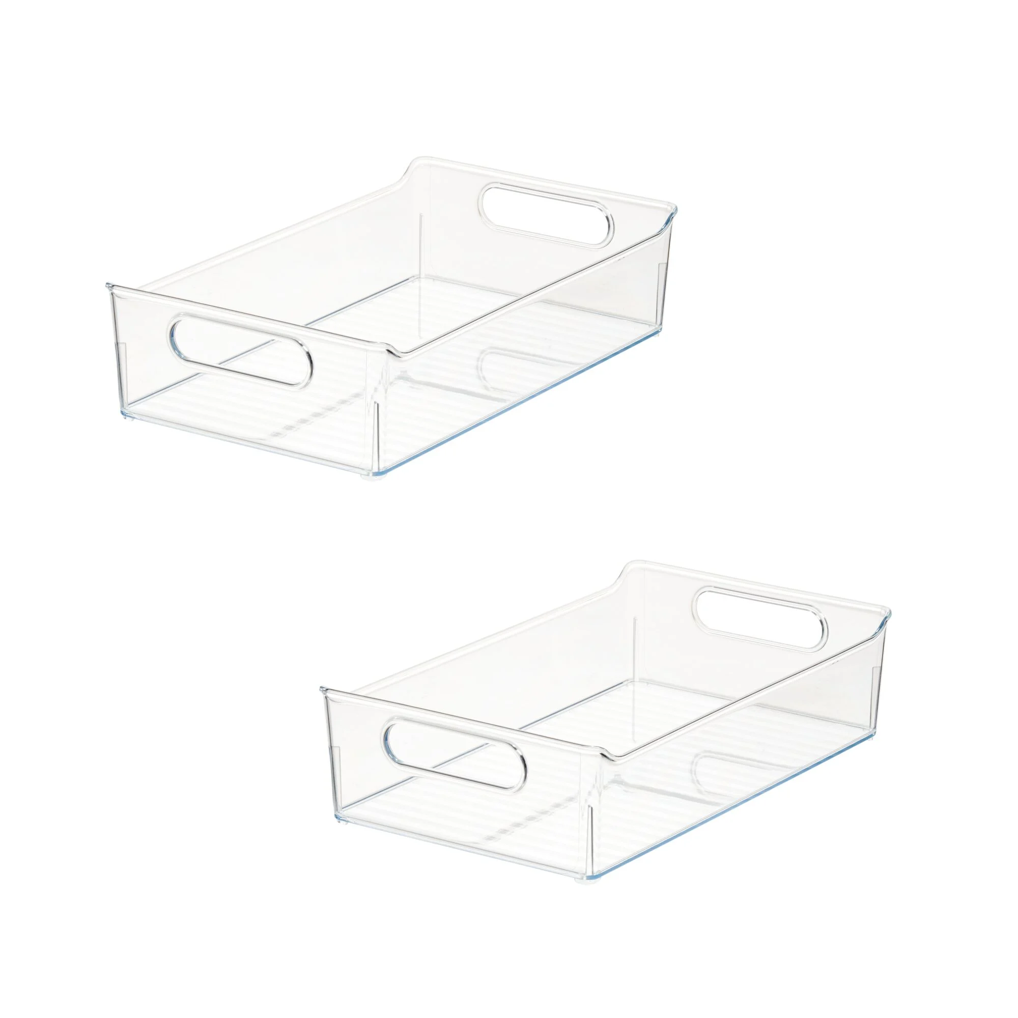 iDesign Plastic Kitchen Storage Bins, Clear, 2-Pack, 14