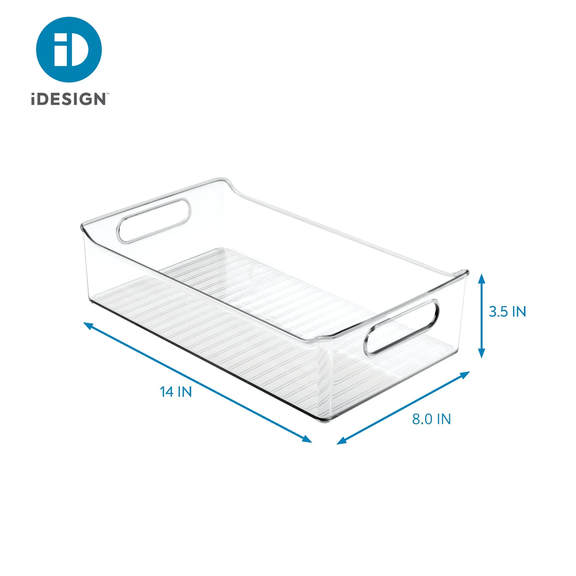 iDesign Plastic Kitchen Storage Bins, Clear, 2-Pack, 14