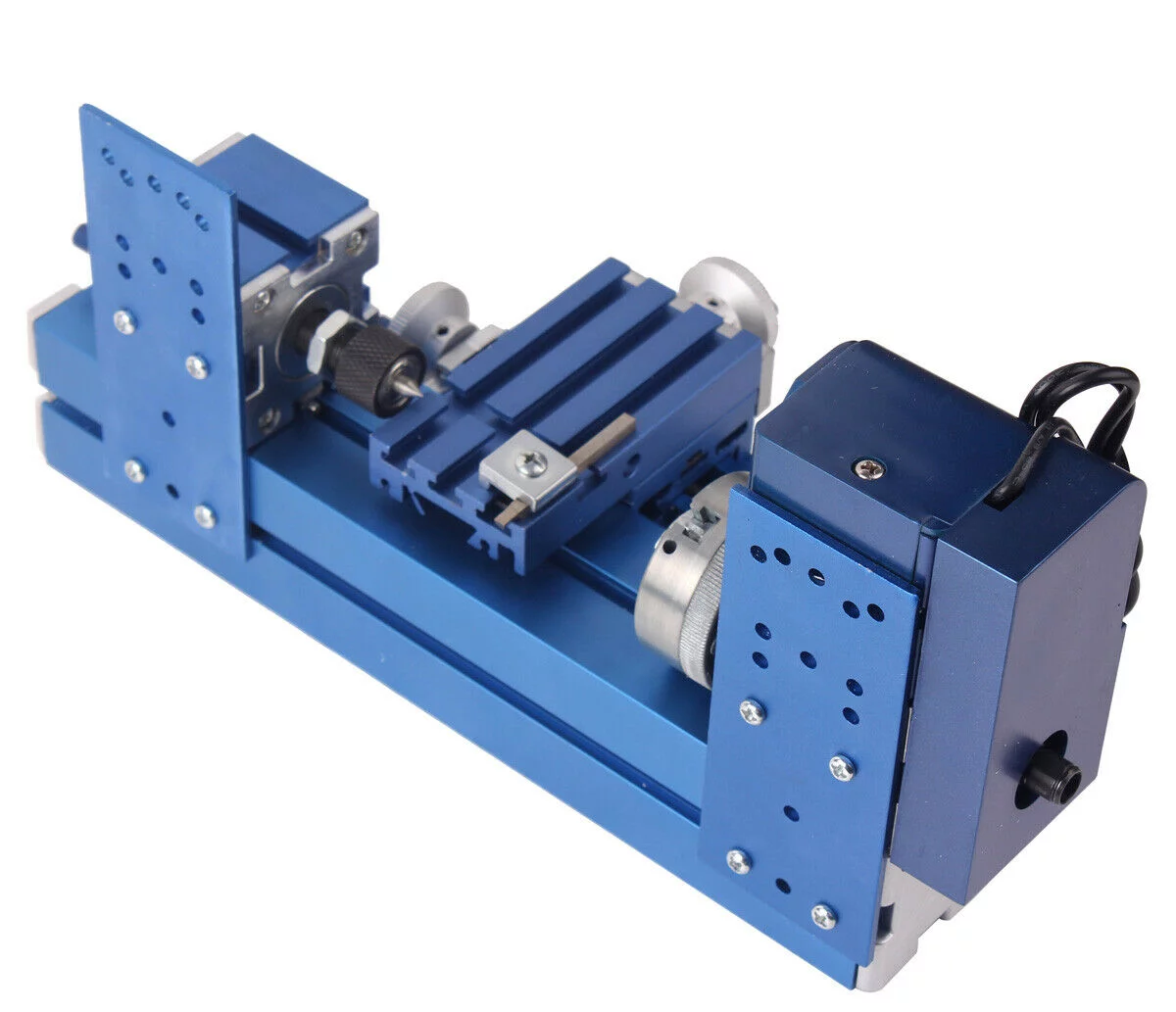 24W Mini Metal Lathe Machine DIY Tool Benchtop Wood Lathe Woodworking Lathe Tool Kit Rotary Tool