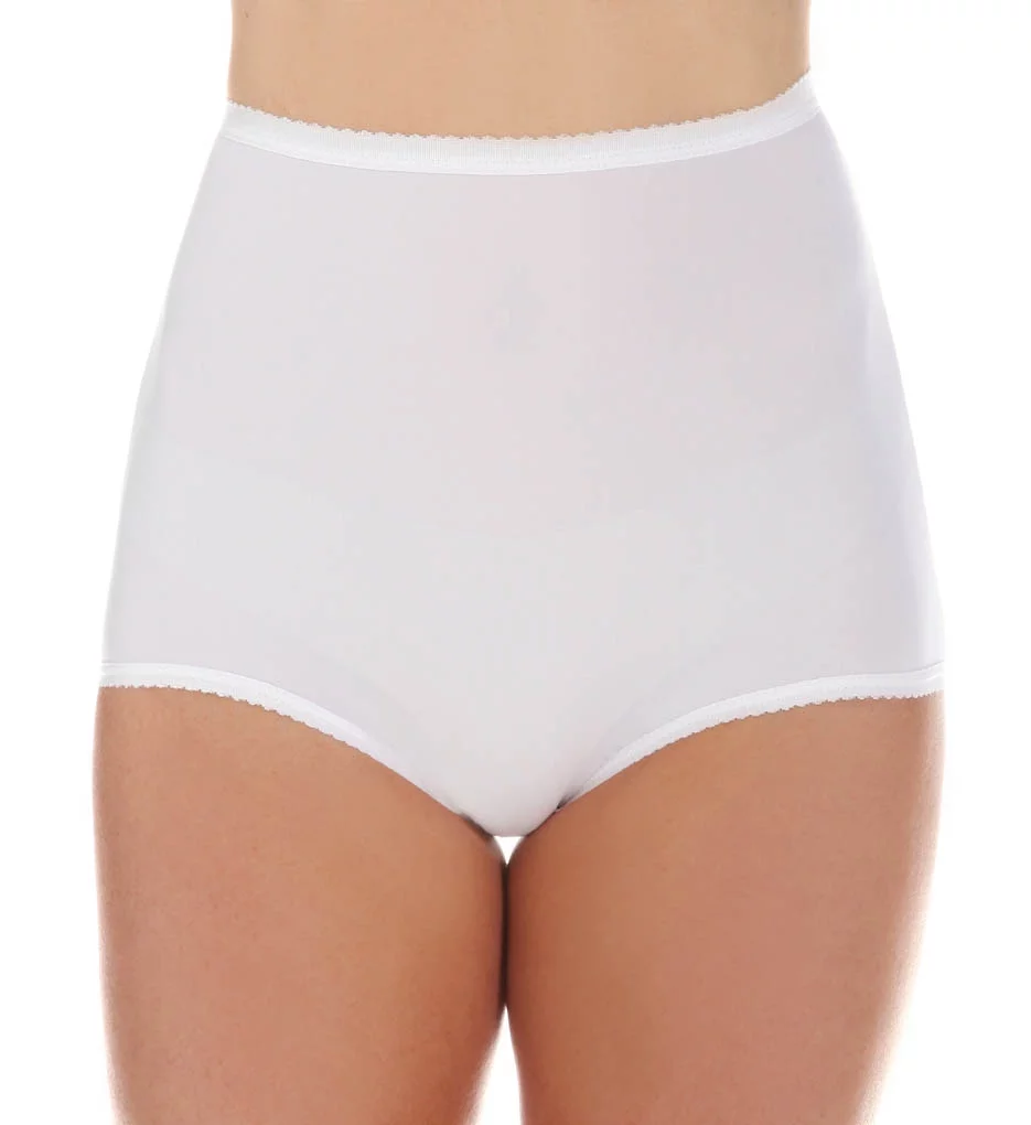 Women's Shadowline 17017 Nylon Classics Full Brief Panty (White 7)