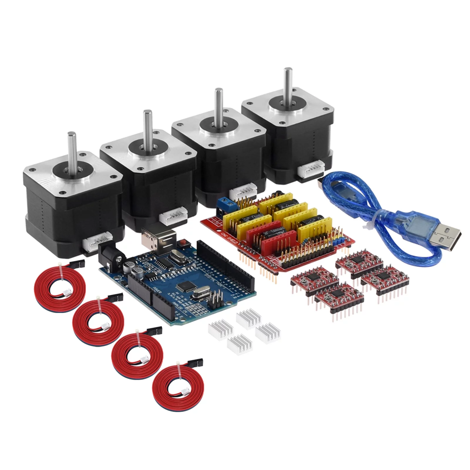 Tomshoo Expansion Plate for 3D Printer, V3.0 Board, 4*A4988 Driver, 4*4401 Stepper Motor Kit