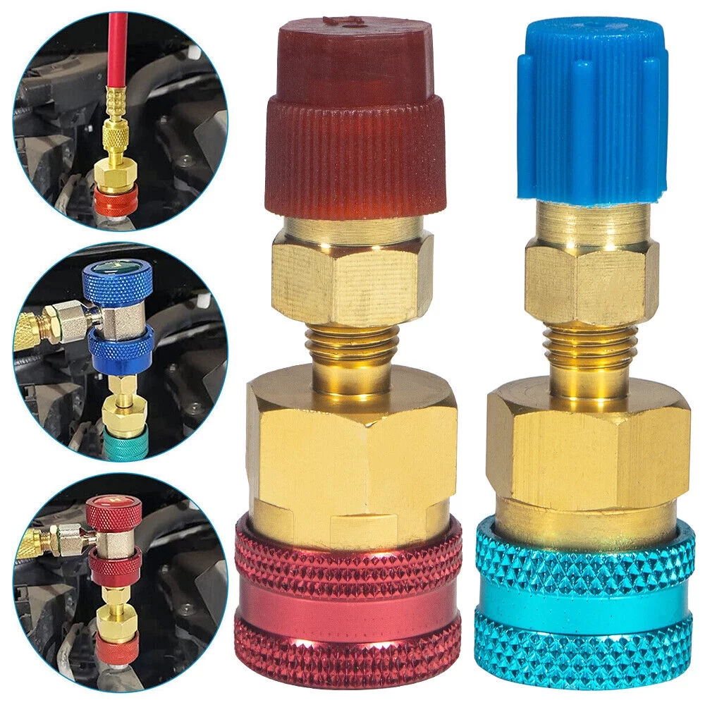 2-Pack Quick Coupler Adapters for R1234YF to R134A Conversion, High & Low Side Connectors