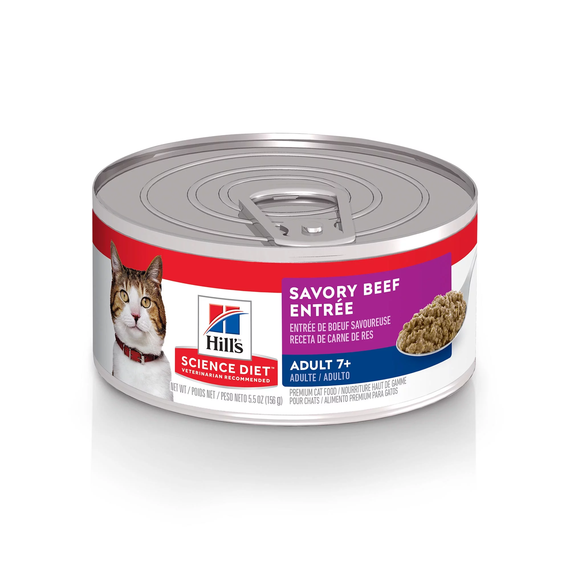 Hill's Science Diet Senior 7+ Canned Cat Food, Savory Beef EntrÃ©e, 5.5 oz, 24 Pack wet cat food