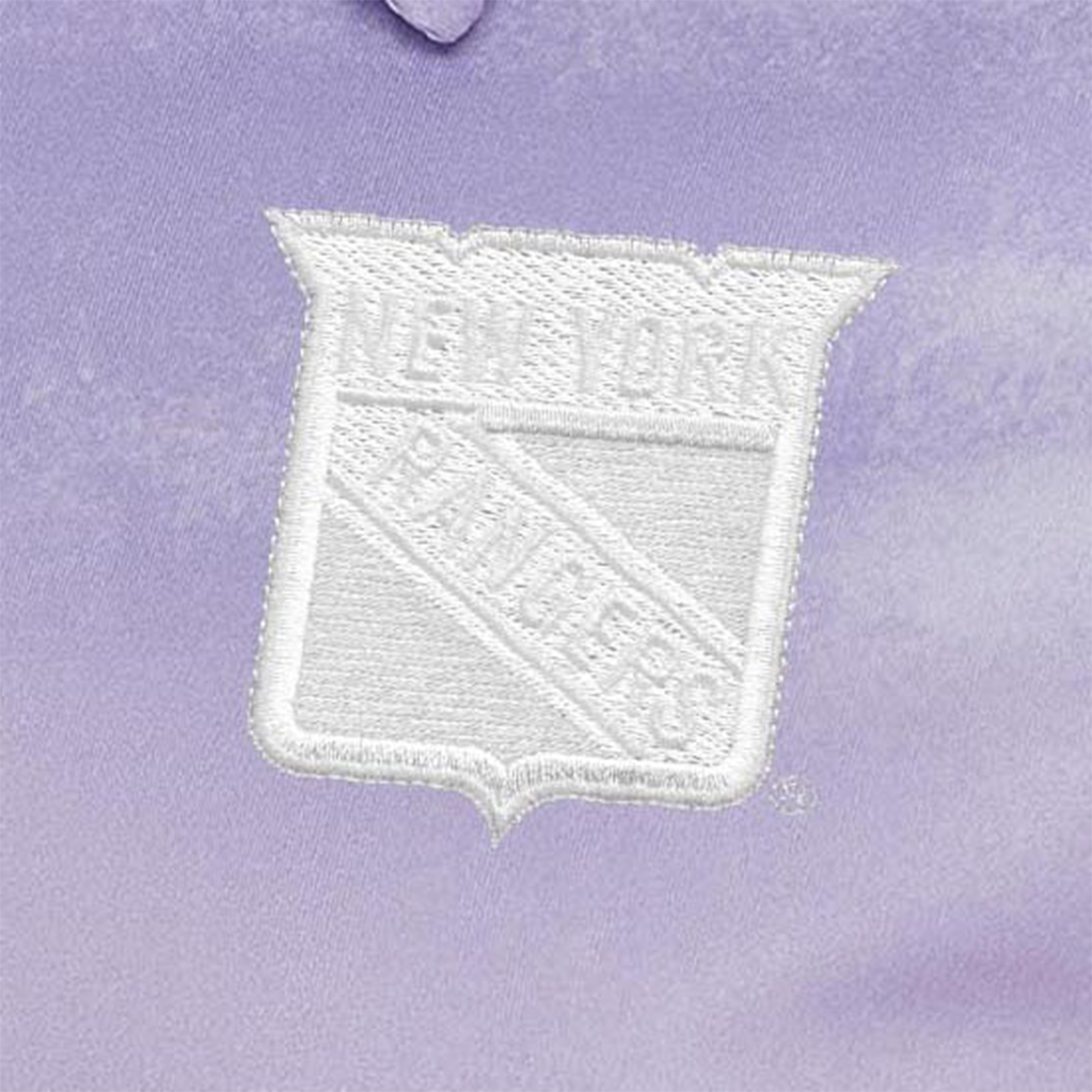 Women's Antigua Heather Purple New York Rangers White Logo Render Polo