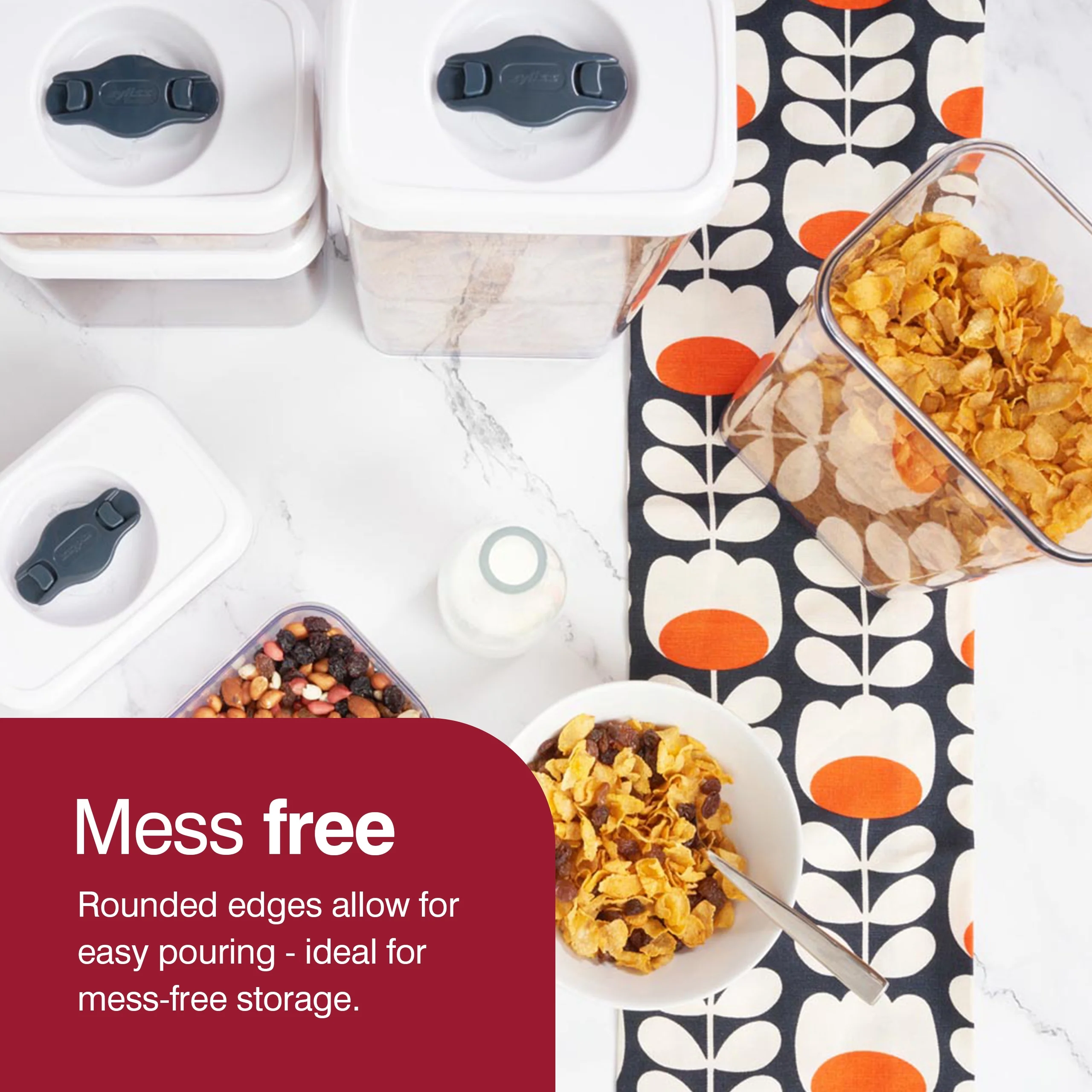 Zyliss Twist & Seal 5 Piece Storage Container Set, Airtight Food Storage Containers