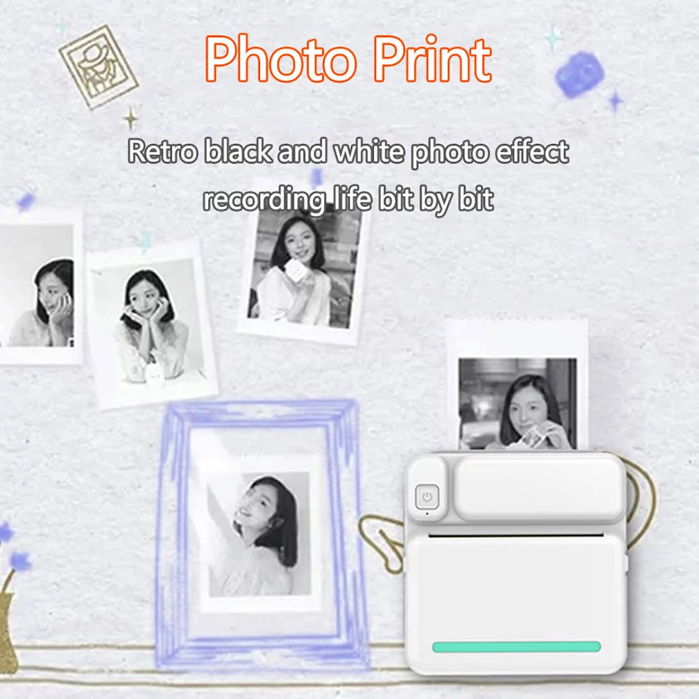 Dadypet Label Printer Student Study Thermal Printer Portable  Printer for Convenient Mobile Phone BT Printing