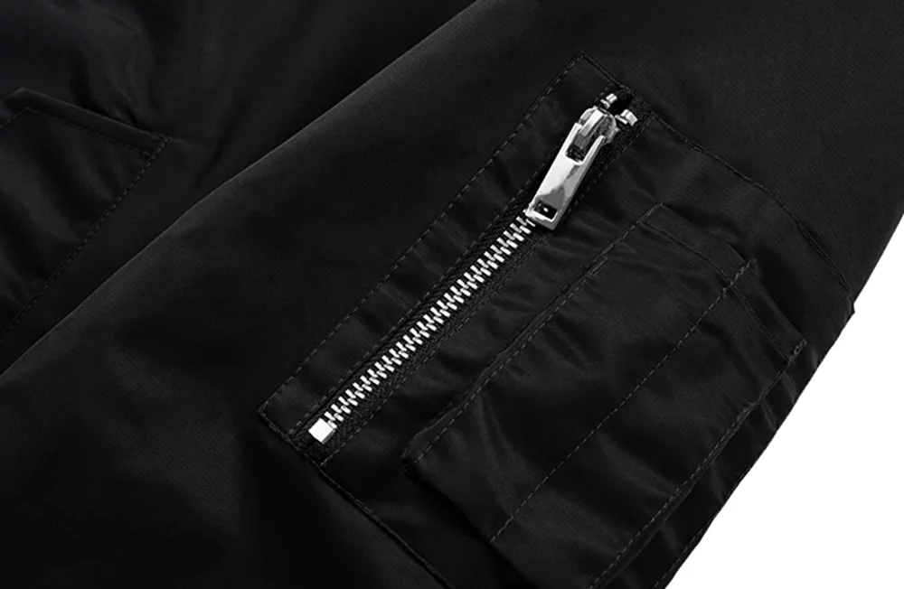 TACVASEN Mens Lightweight Spring Jacket Comfortable Casual Bomber Coat Black L