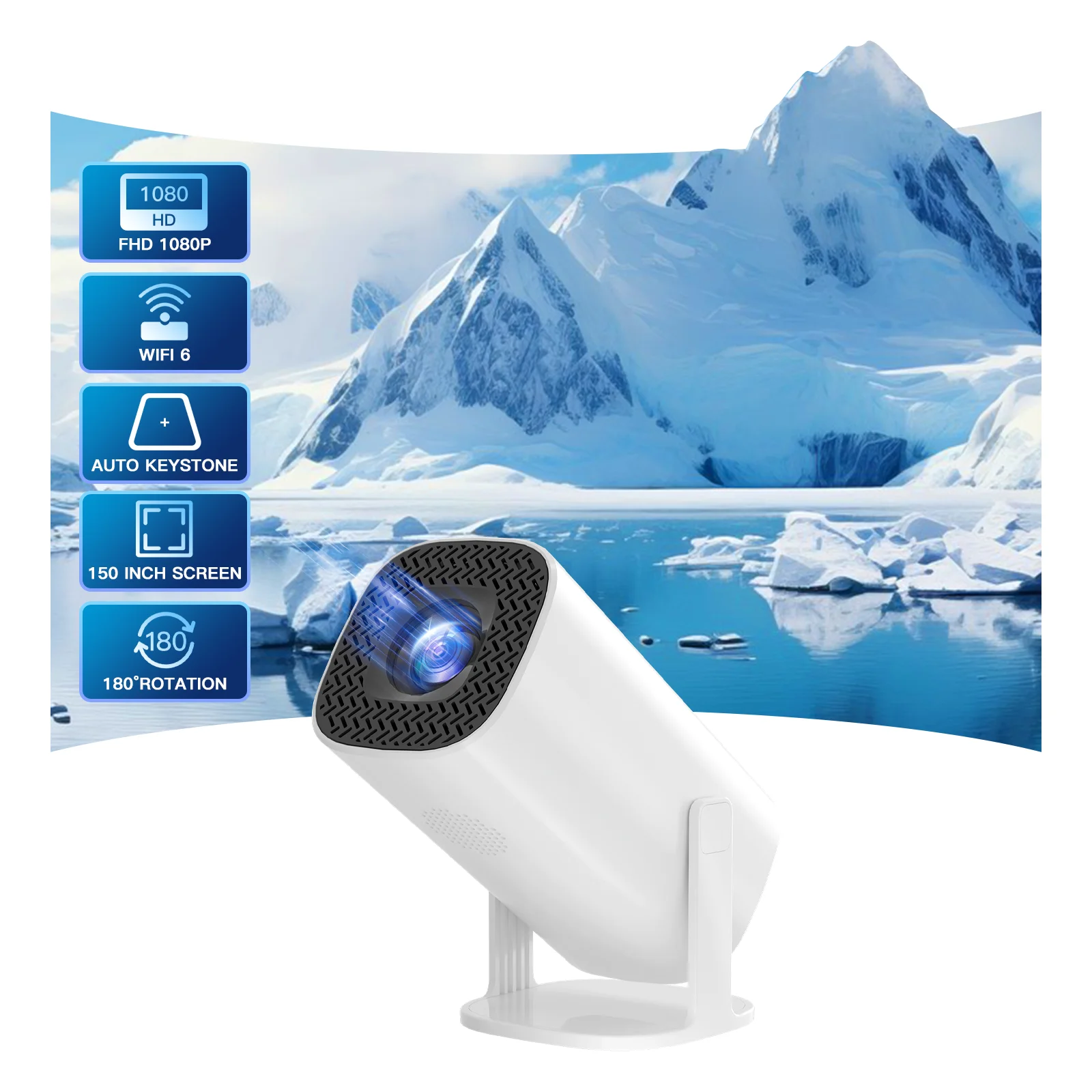 P30 jector Android 11 with WiFi 6 and Bluetooth Smart Mini Portable Projector Pocket Outdoor