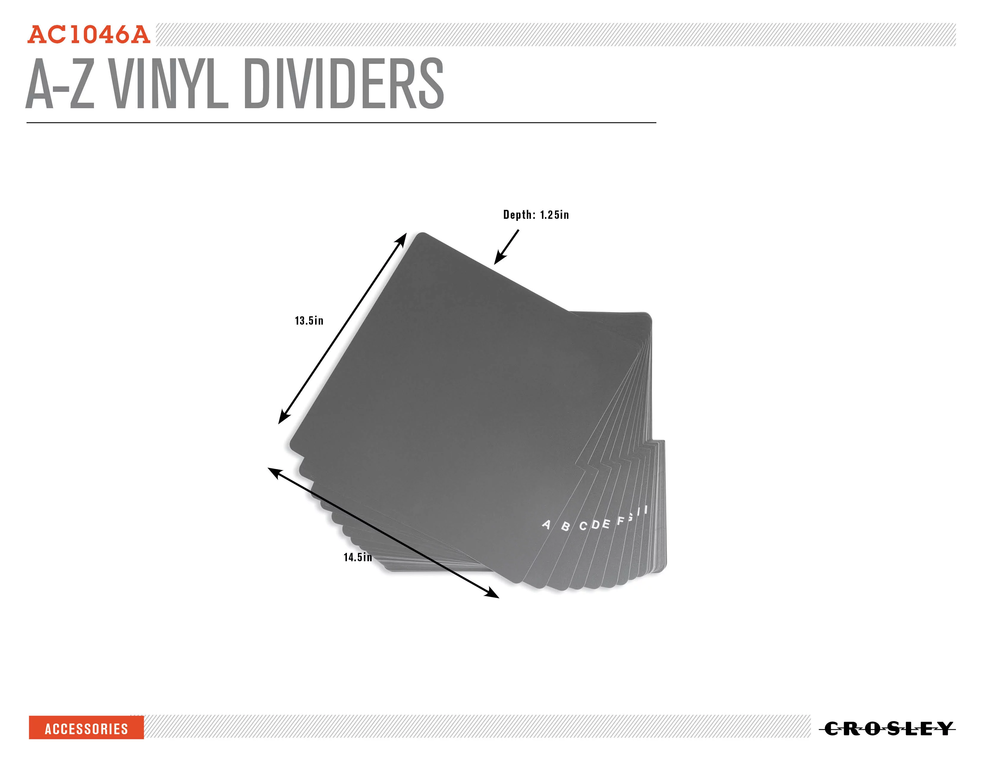 Crosley Electronics A-Z Vinyl Record Dividers For Crate