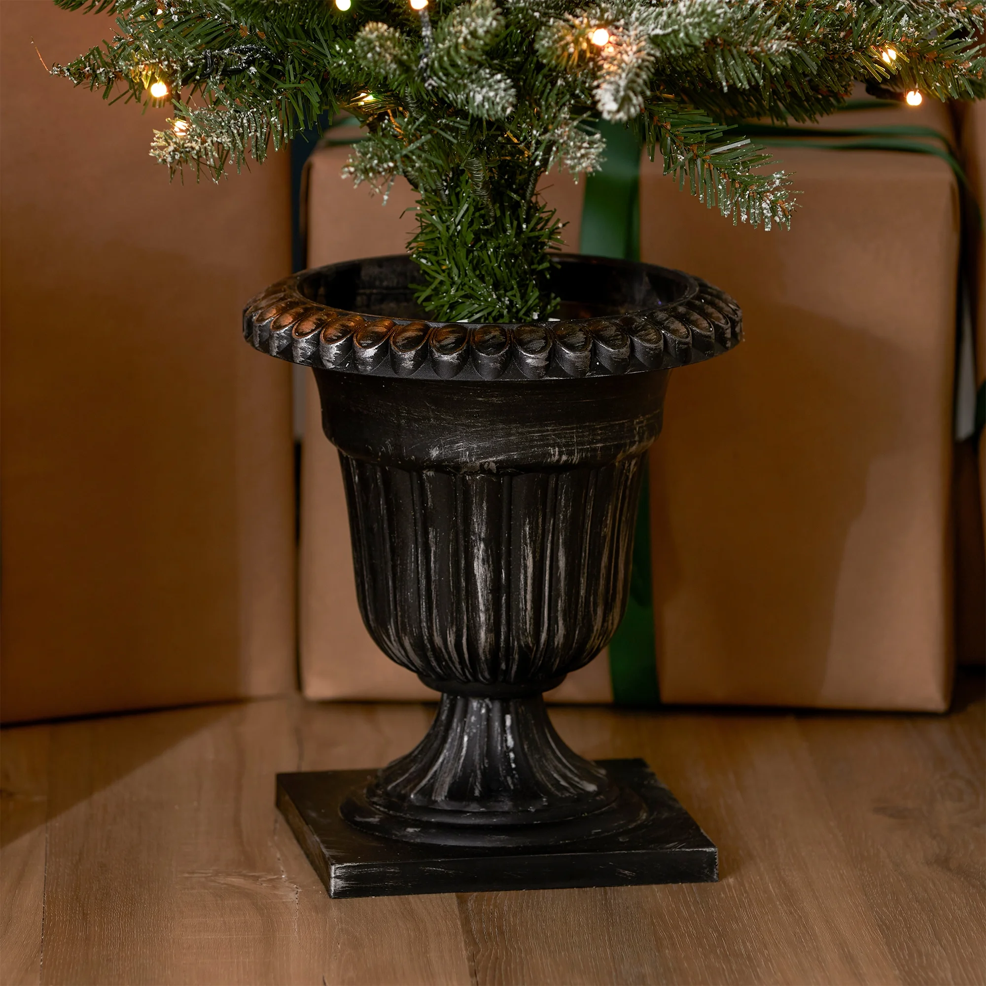 National Tree Company 4 ft. Snowy Morgan Spruce Entrance Tree with Twinkly™ LED Lights